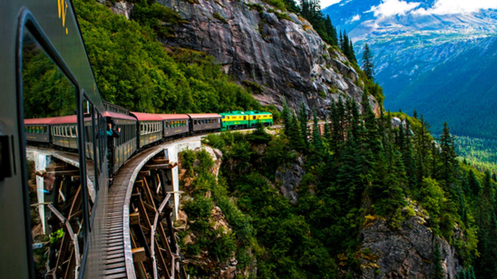 Yukon train ride landskape in Skagway Alaska, USA