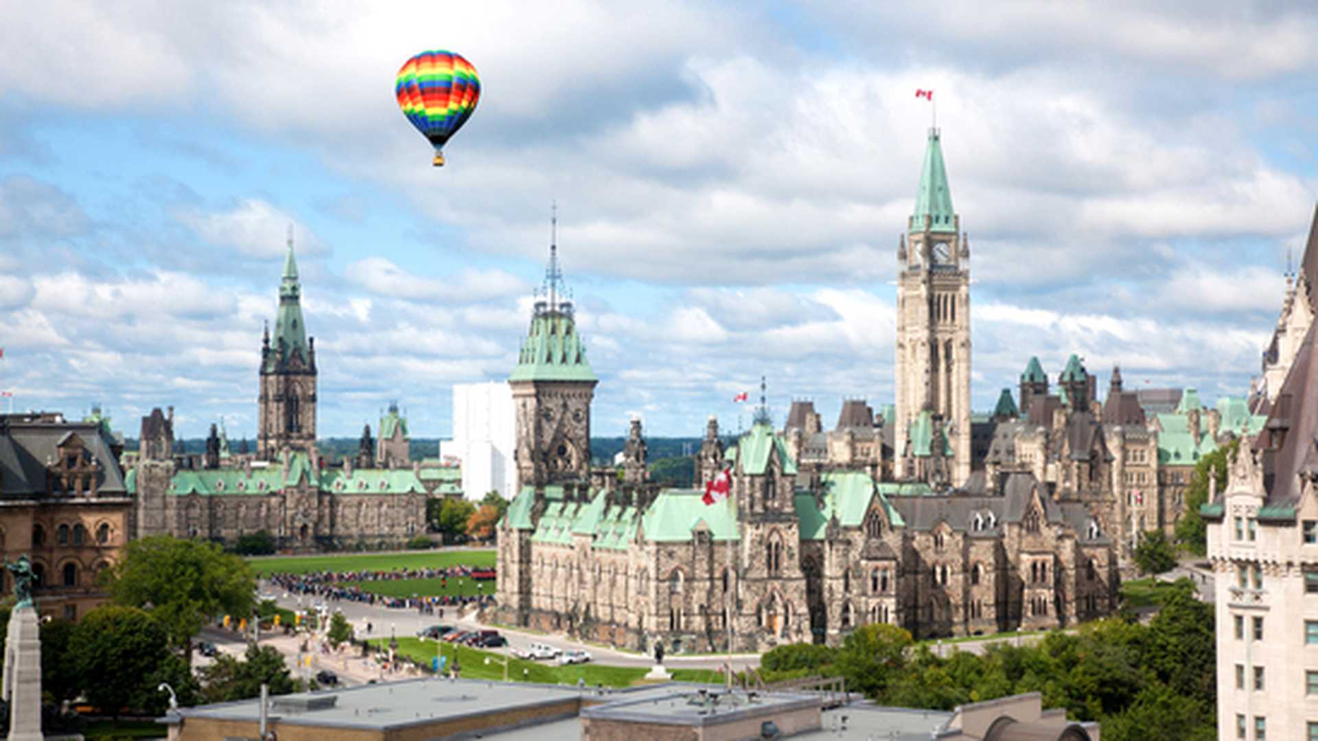 The famous Parliament Buildings in Ottawa, Canada