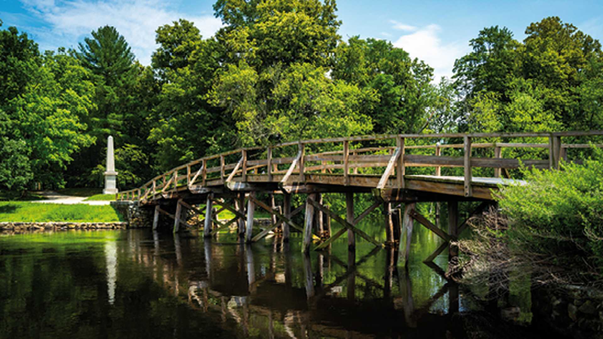 Old North Bridge at Minute Man National Historical Park in Concord, Massachusetts
