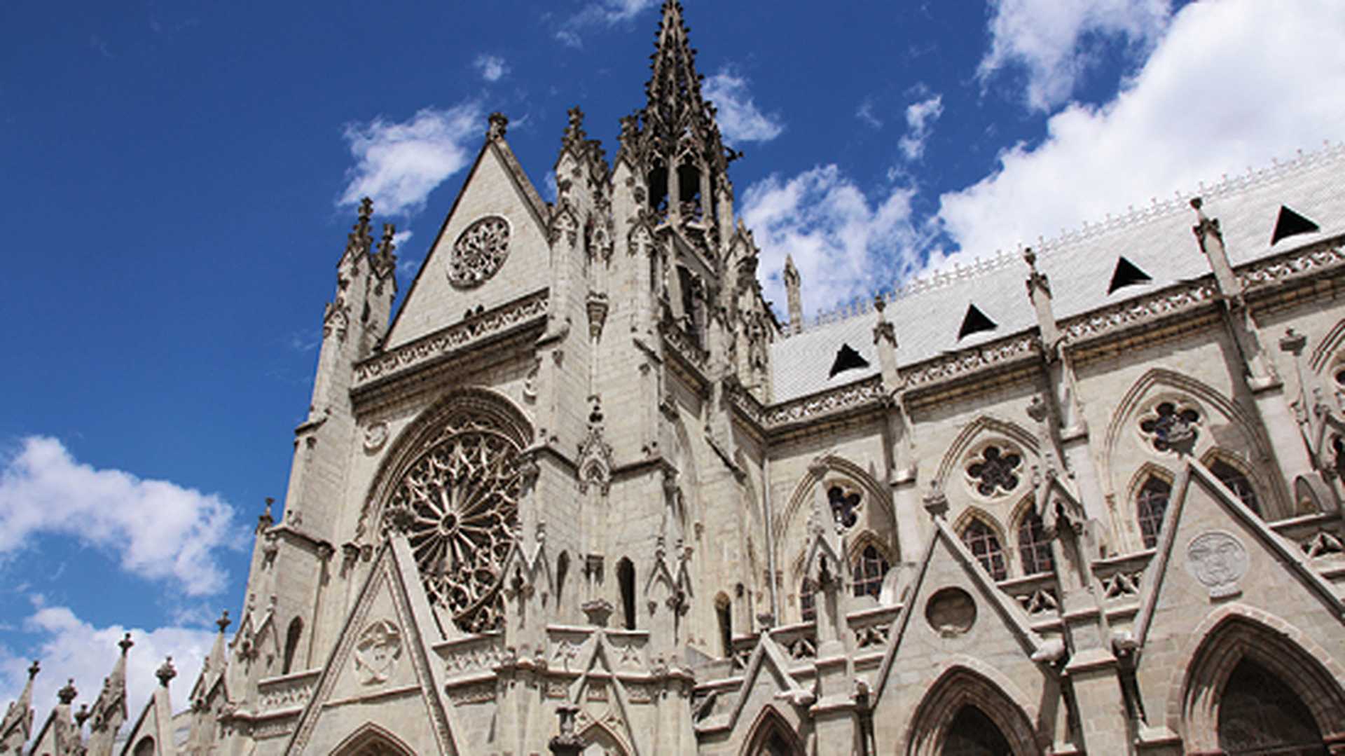 Basilica del Voto Nacional in downtown Quito, Ecuador.