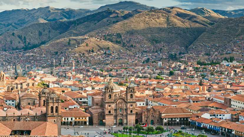 Views across Cuzco in Peru