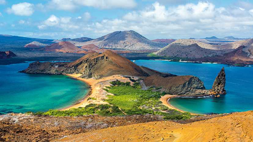 Two beaches on Bartolome Island, Galapagos Islands, Ecuador