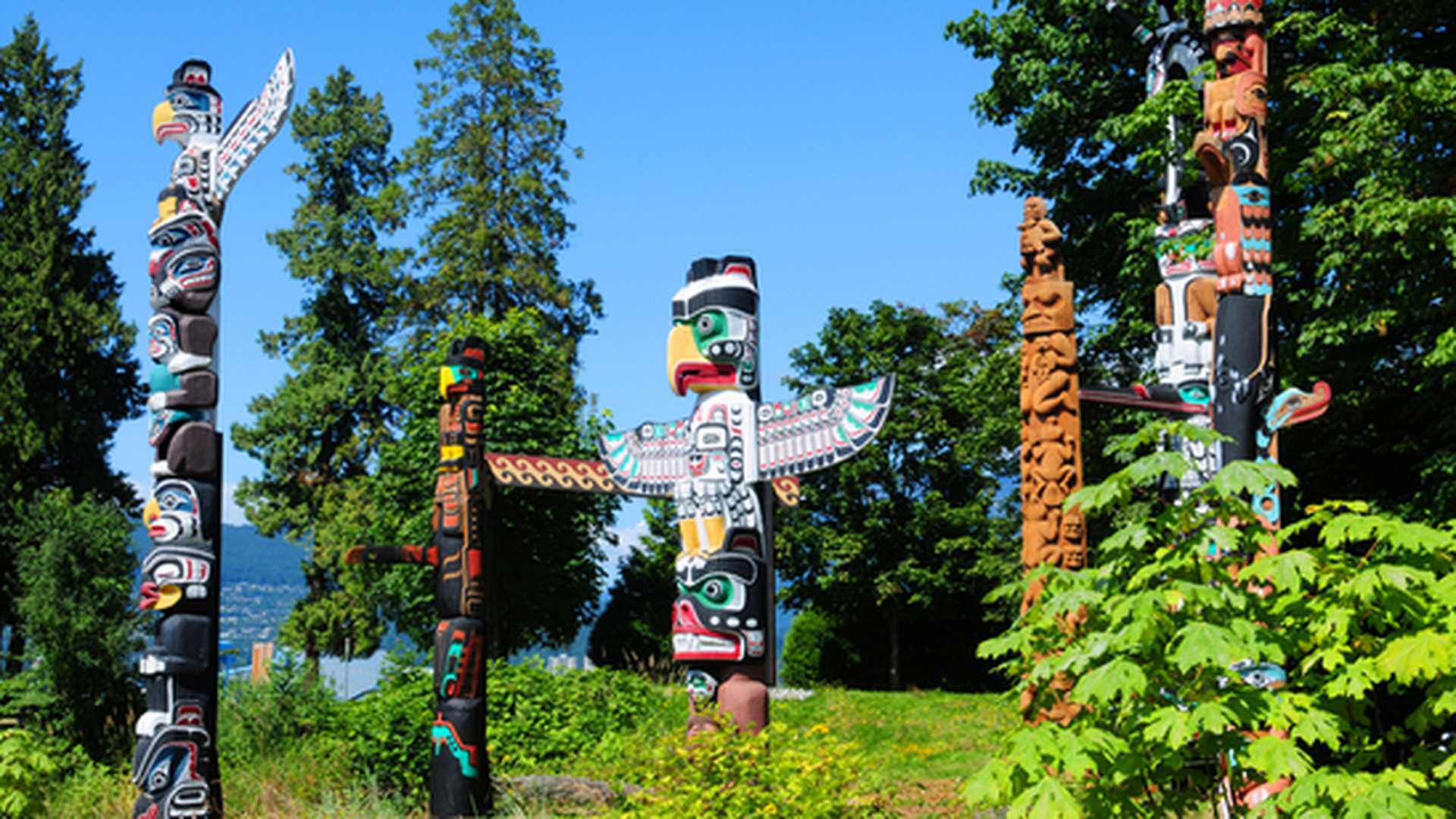 Totems in Stanley Park, Vancouver, Canada