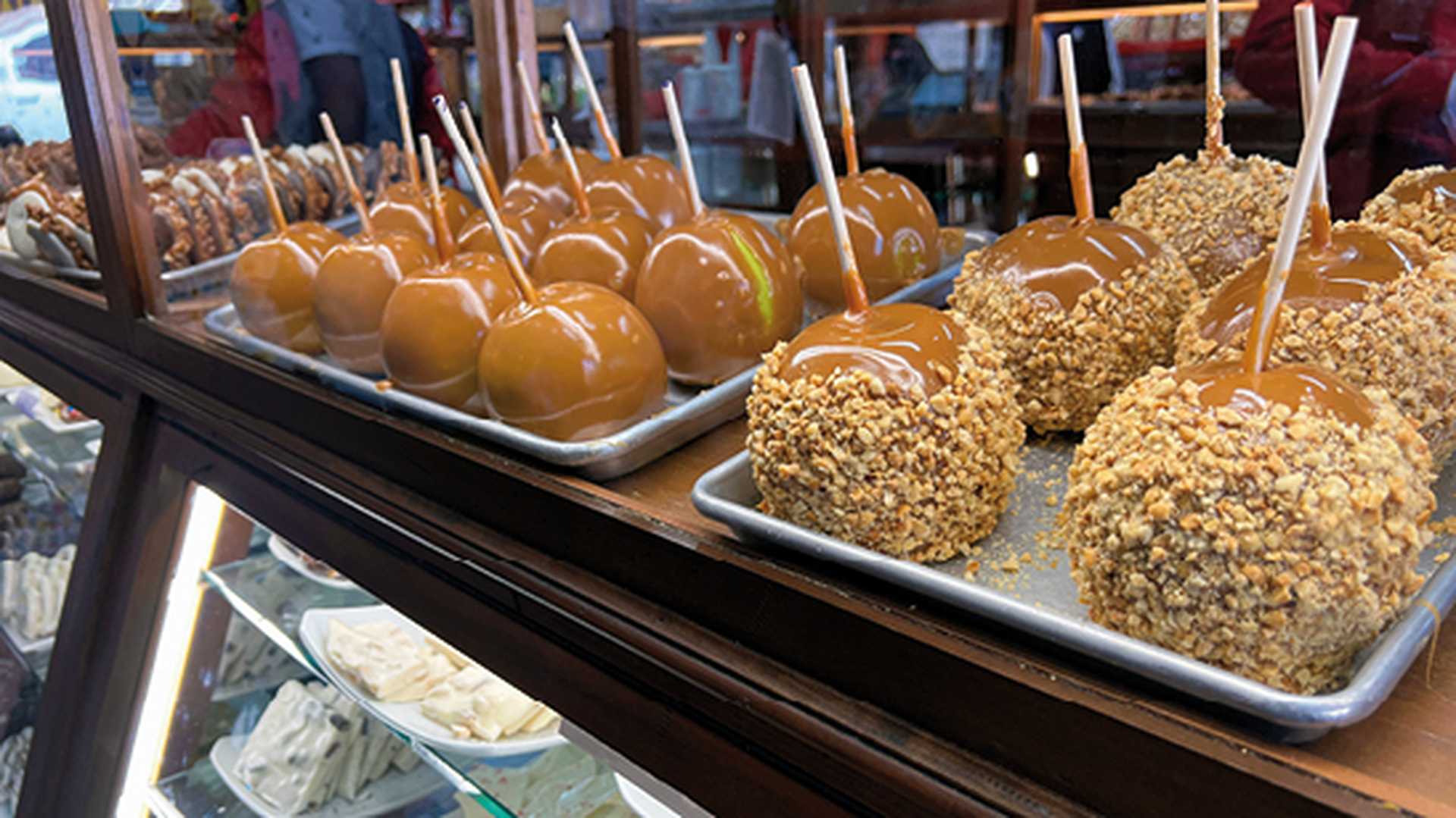 Sweet pralines and treats seen in the City Market historic district, Savannah, Georgia.
