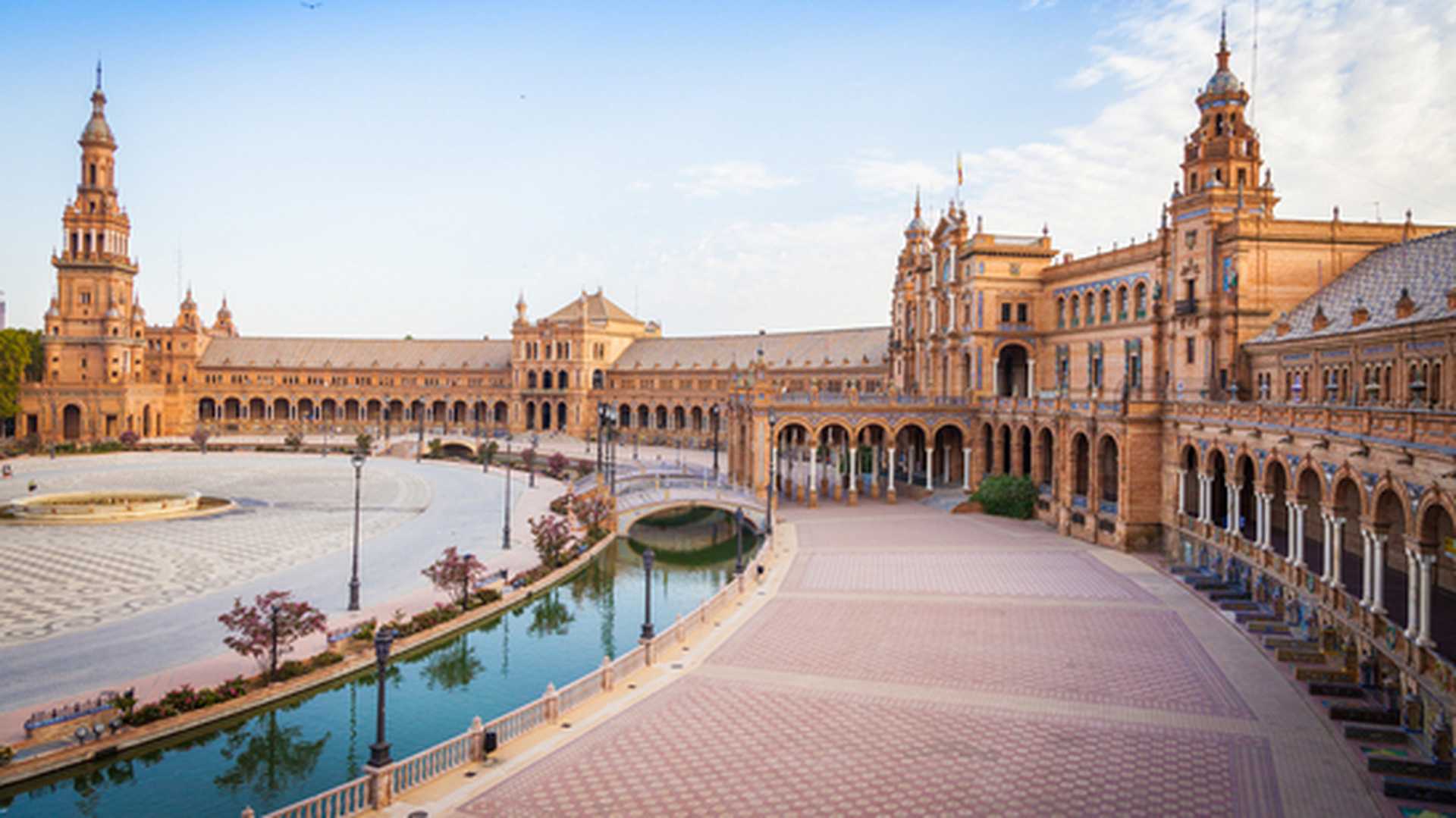 Beautiful square of Plaza de España in seville, Spain