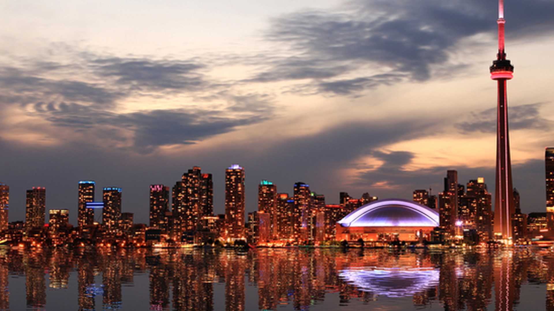 Toronto Skyline at sunset, Ontario, Canada