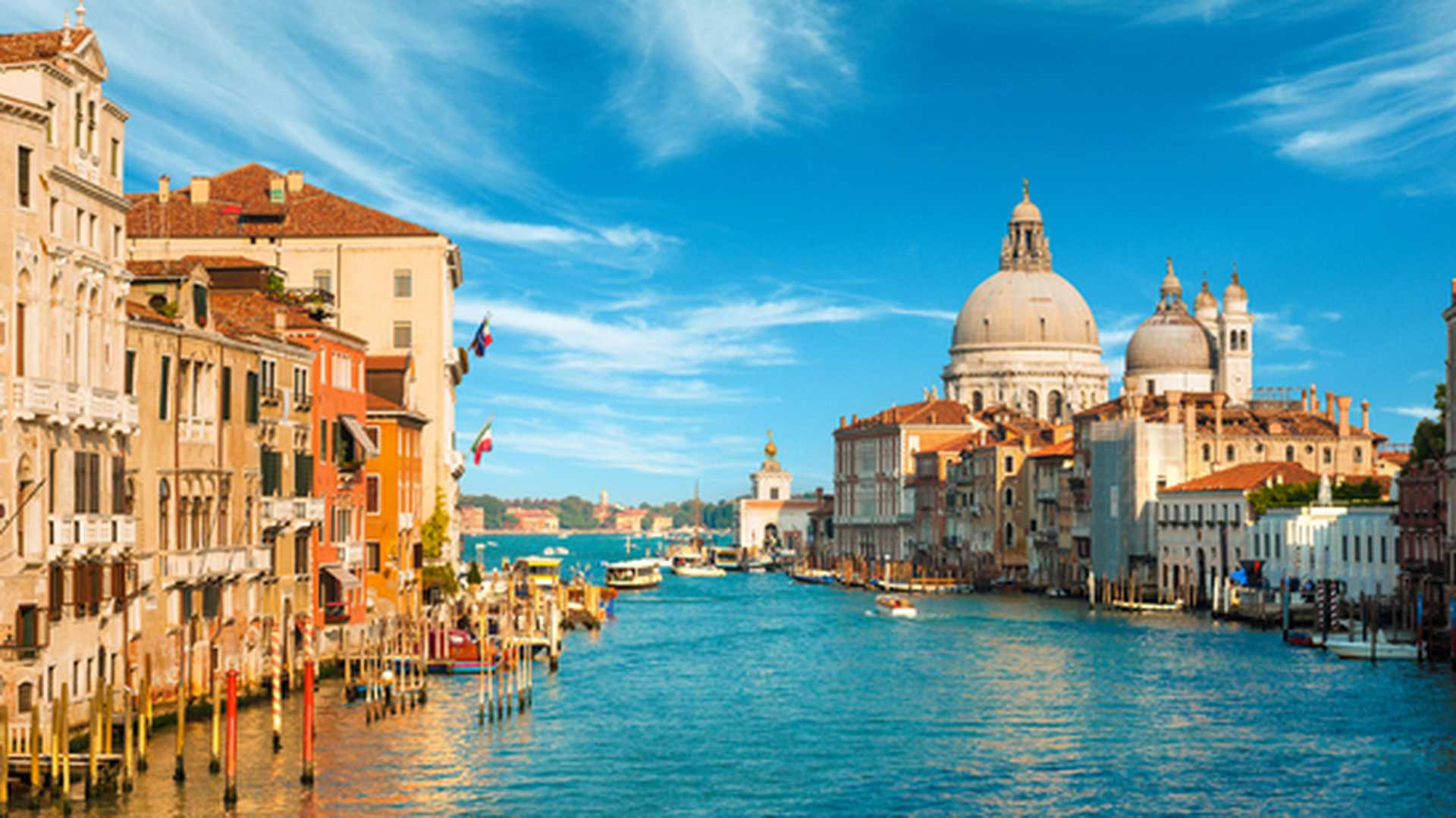 The Grand Canal and Basilica Santa Maria della Salute, Venice, Italy