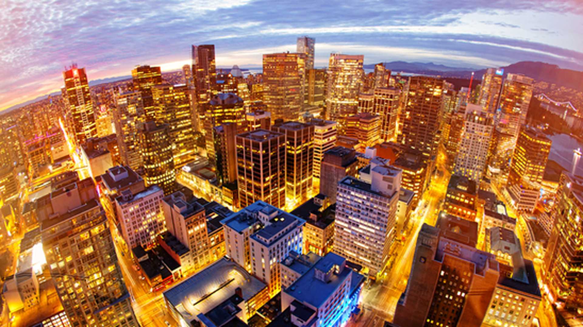 View from city tower in Vancouver