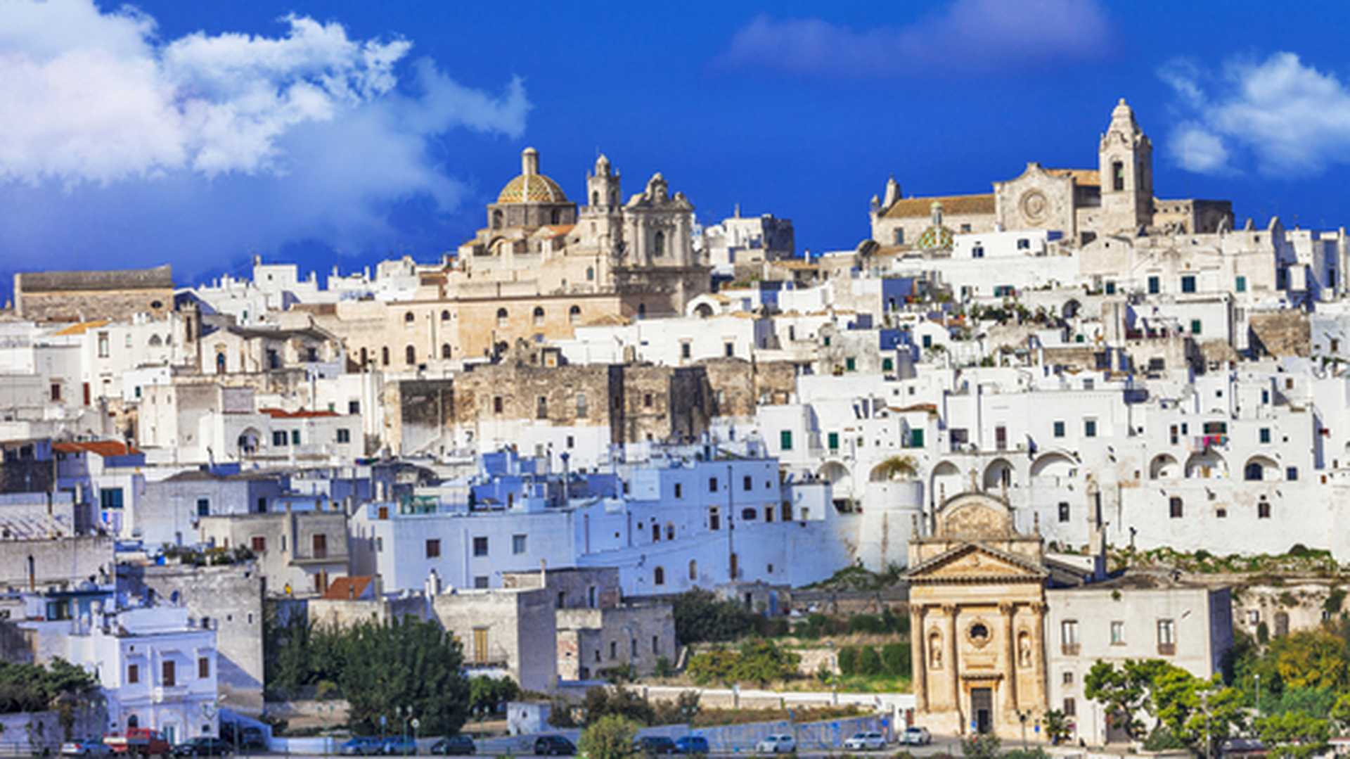 The white town of Ostuni in Puglia, South Italy 