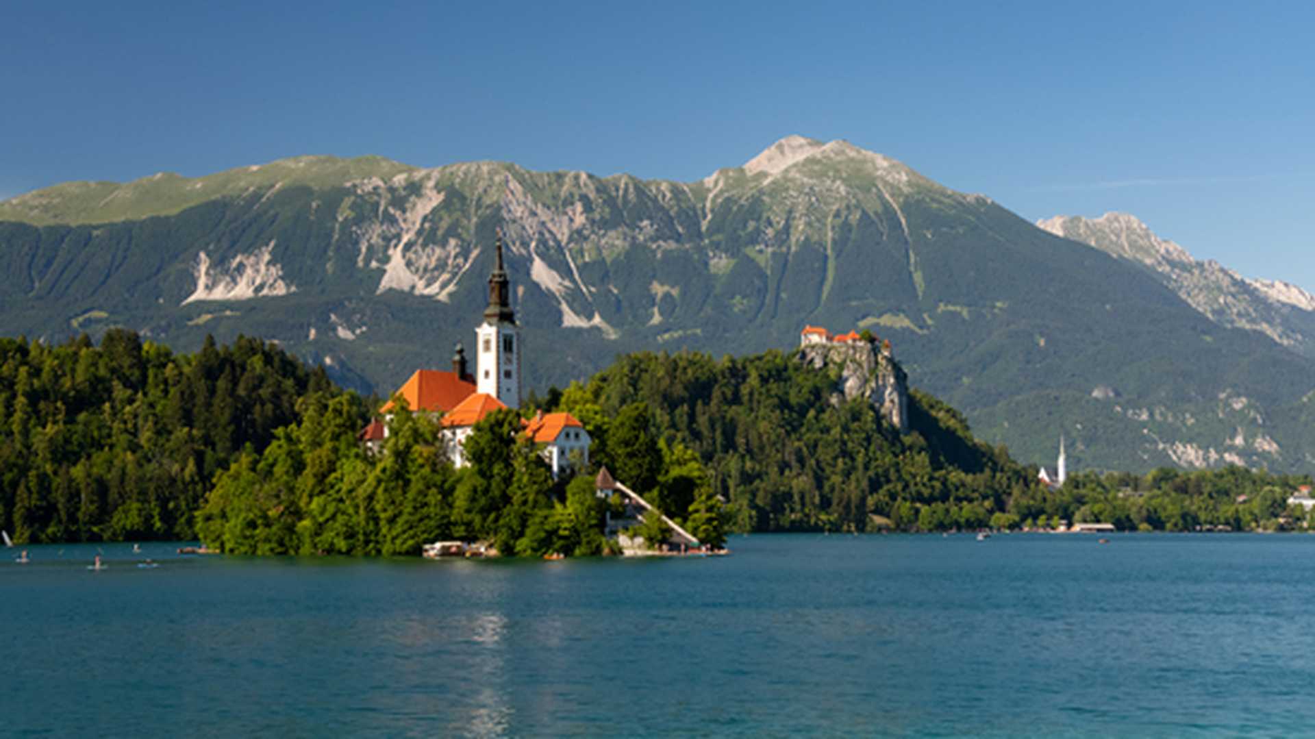 Gorgeous view across Lake Bled, Slovenia