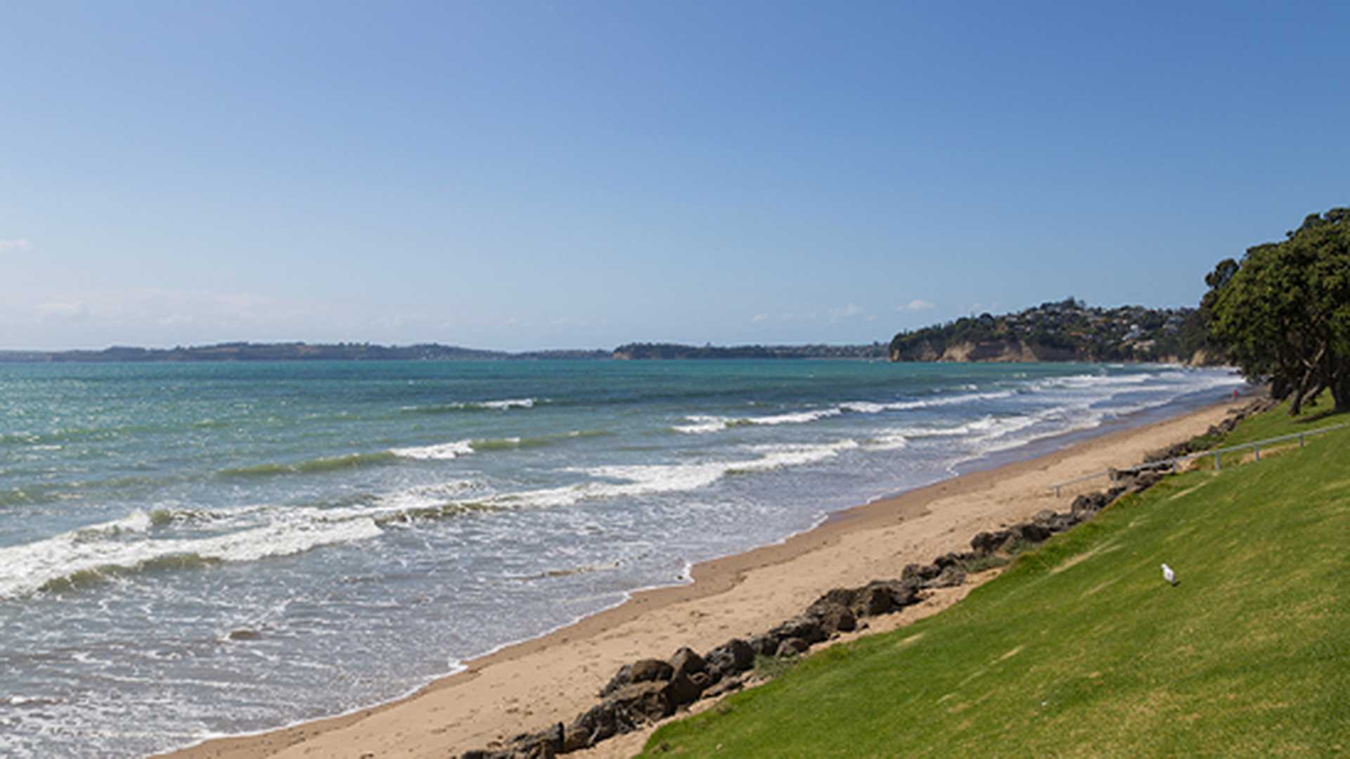 Red Beach just north of Auckland at the Hibiscus coast highway, New Zealand