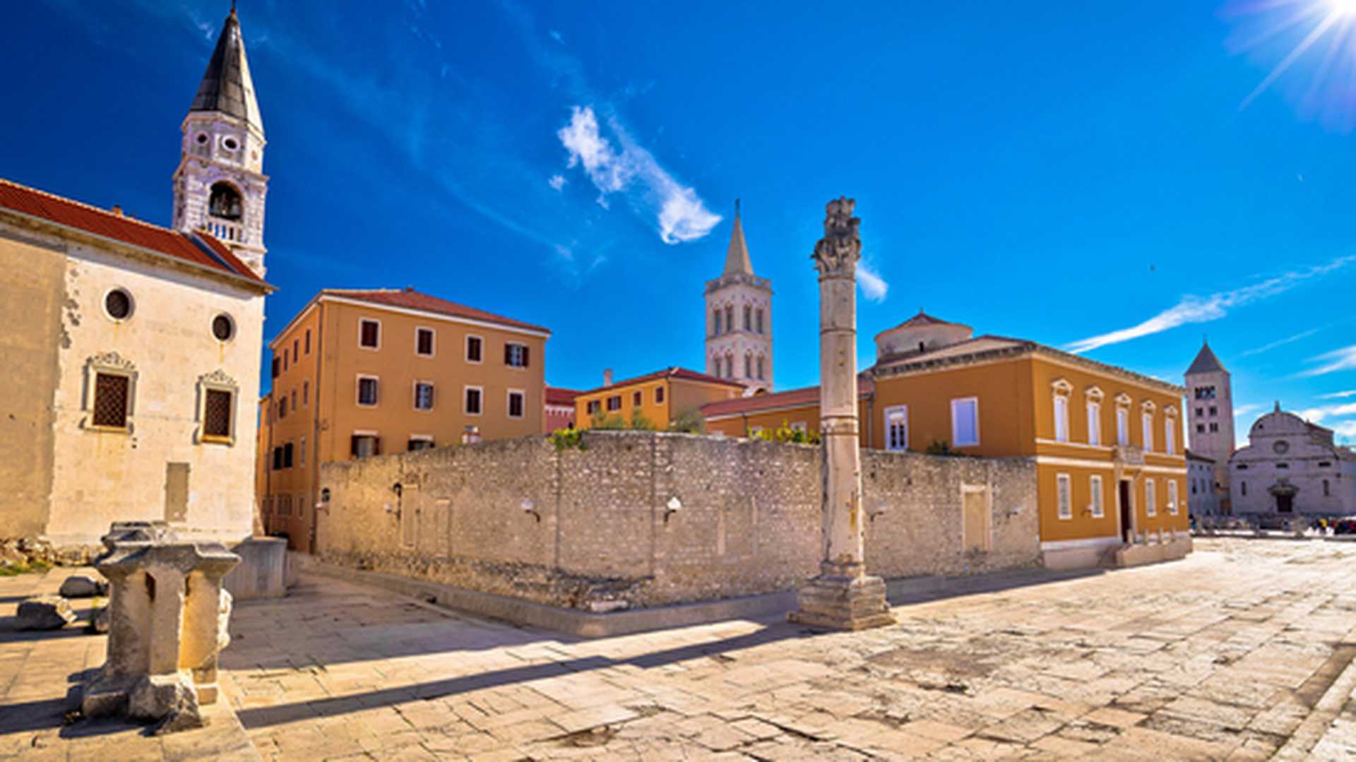 Ancient landmarks of Zadar view, Dalmatia, Croatia