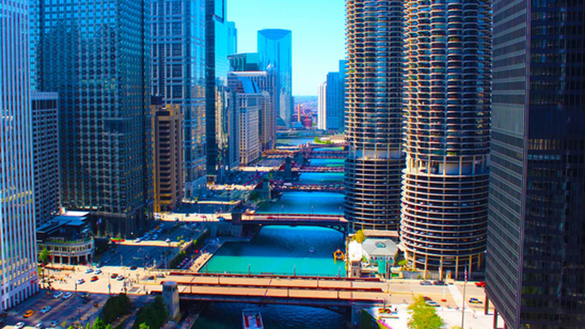 Chicago river views, USA