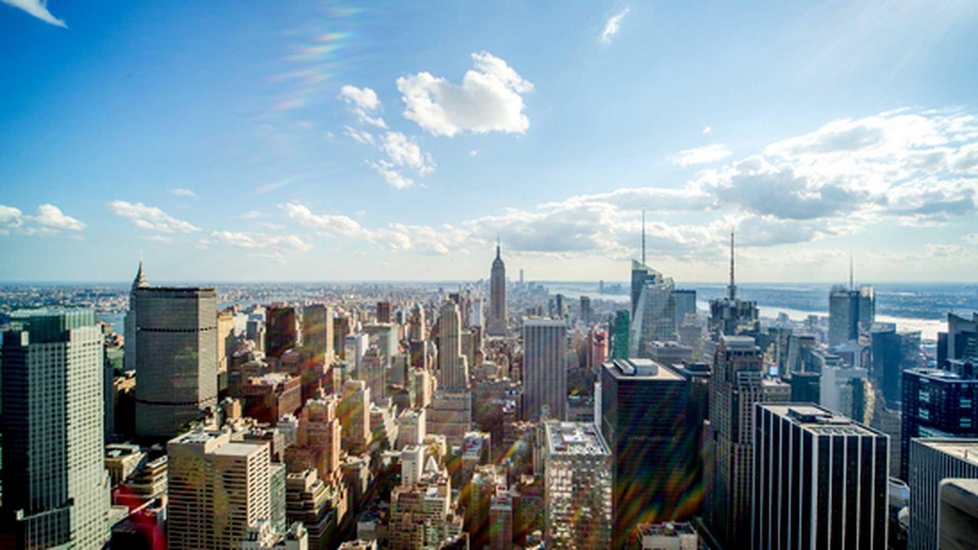 Manhattan midtown skyline in New York City, New York, USA