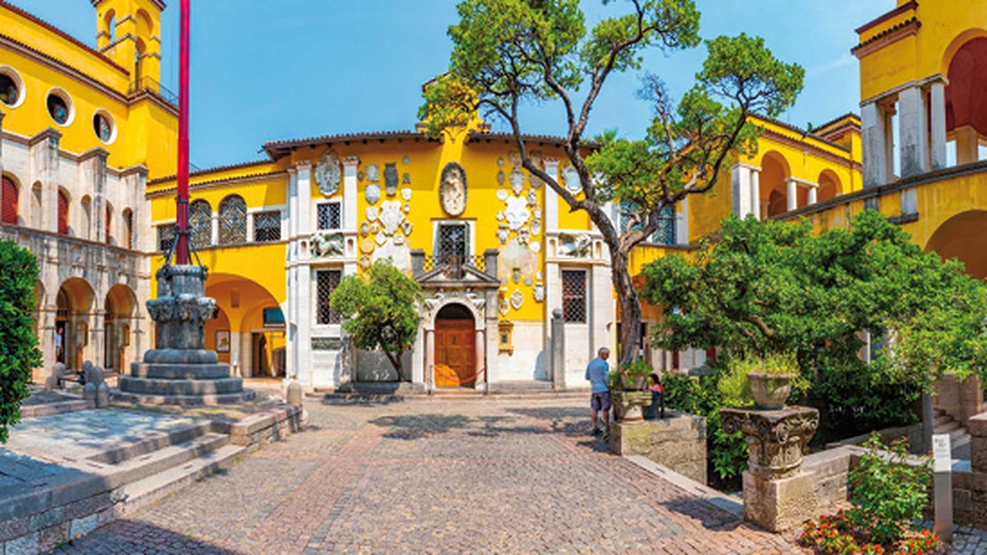 Vittoriale degli italiani palace at Gardone Riviera in Italy