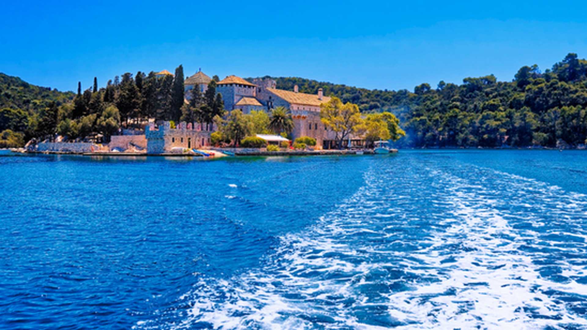 The Isle of Saint Mary with ruins of Benedictine monastery, Mljet National Park, Croatia