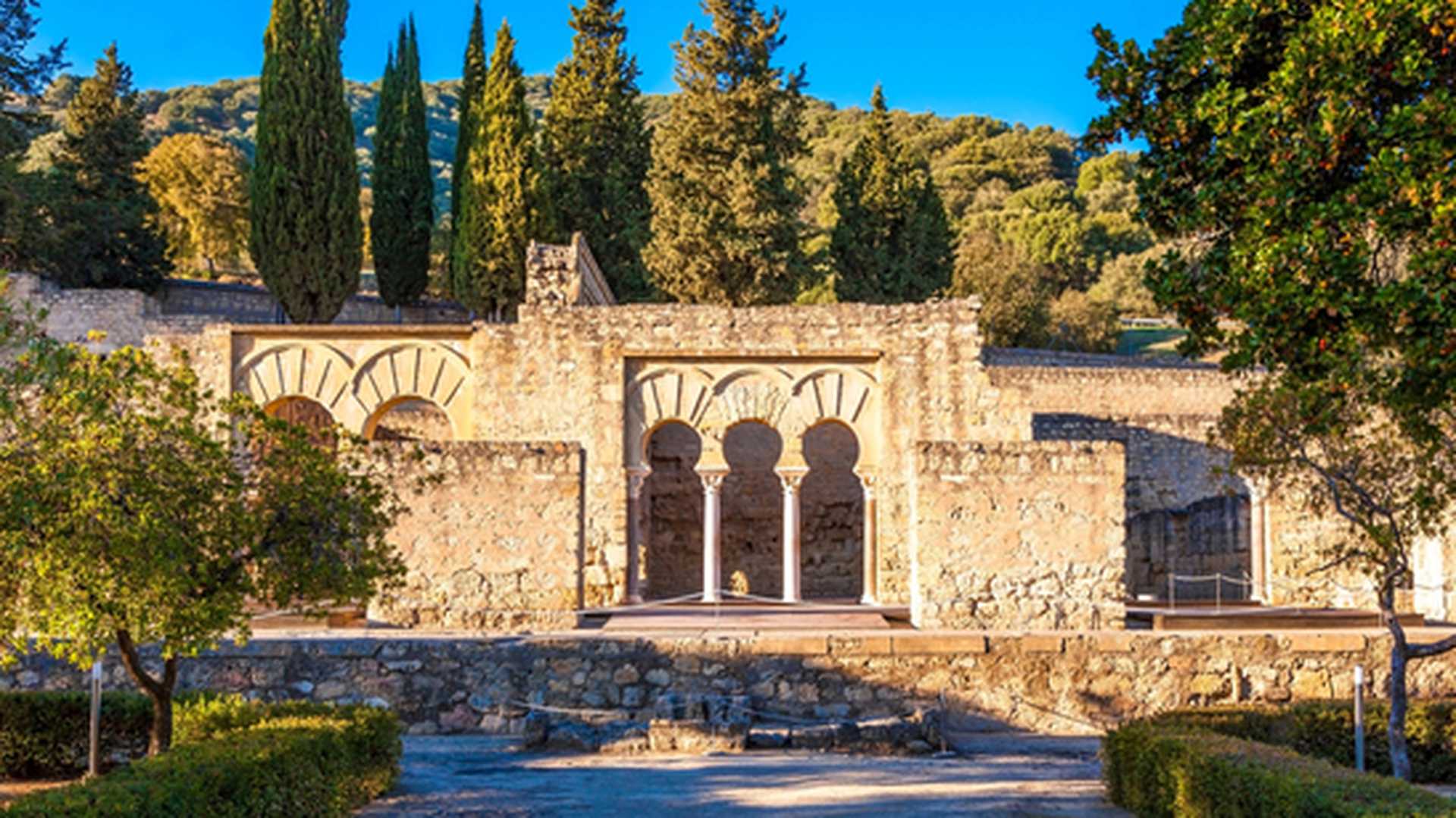 The ruins of Medina Azahara, a fortified Arab Muslim medieval palace-city near Cordoba, Spain