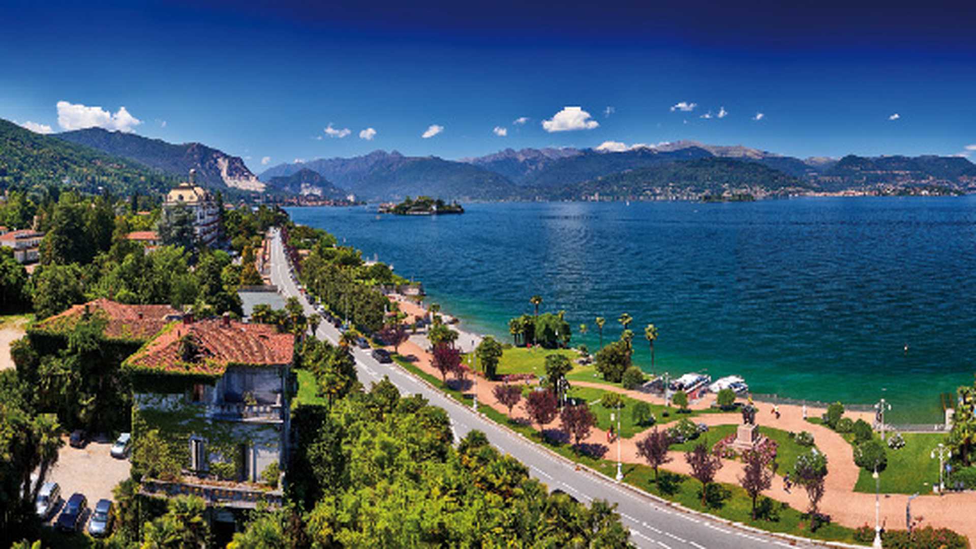 View of Lago Maggiore, Stresa Italy.