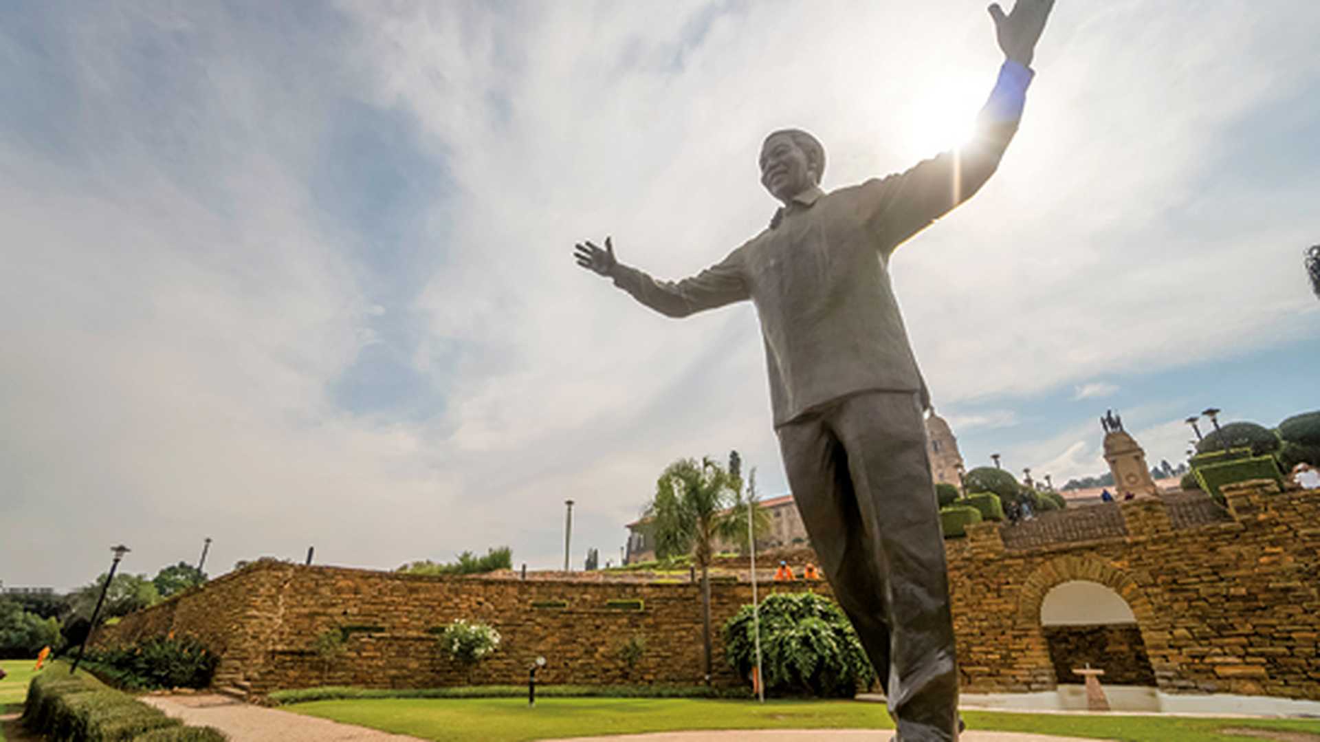 Nelson Mandela statue on his square in front of Union Buildings in Pretoria, South Africa