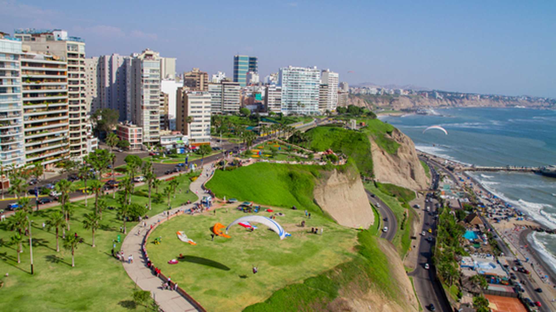 Aerial shot of Lima city, Titan Peru tour