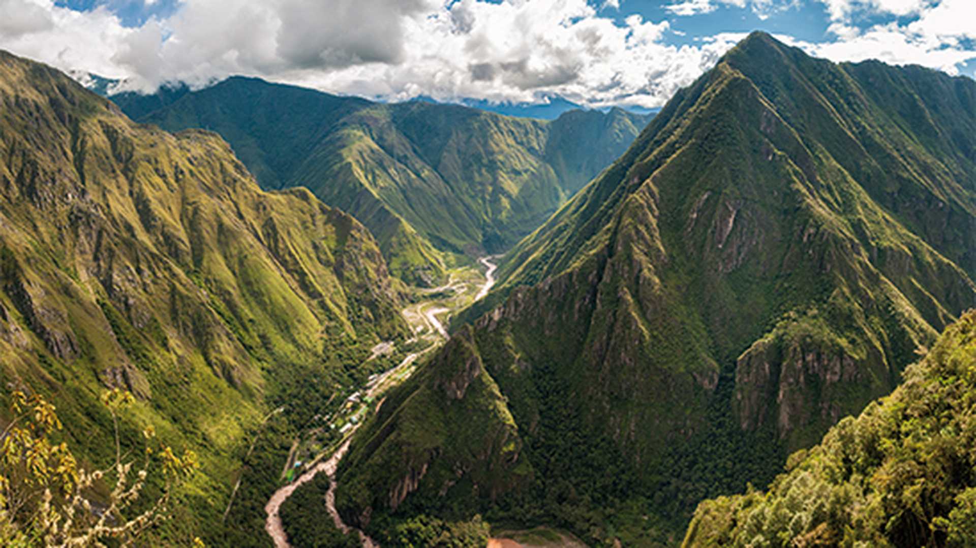 Mountainous Jungle Landscape Near Machu Picchu In Peru