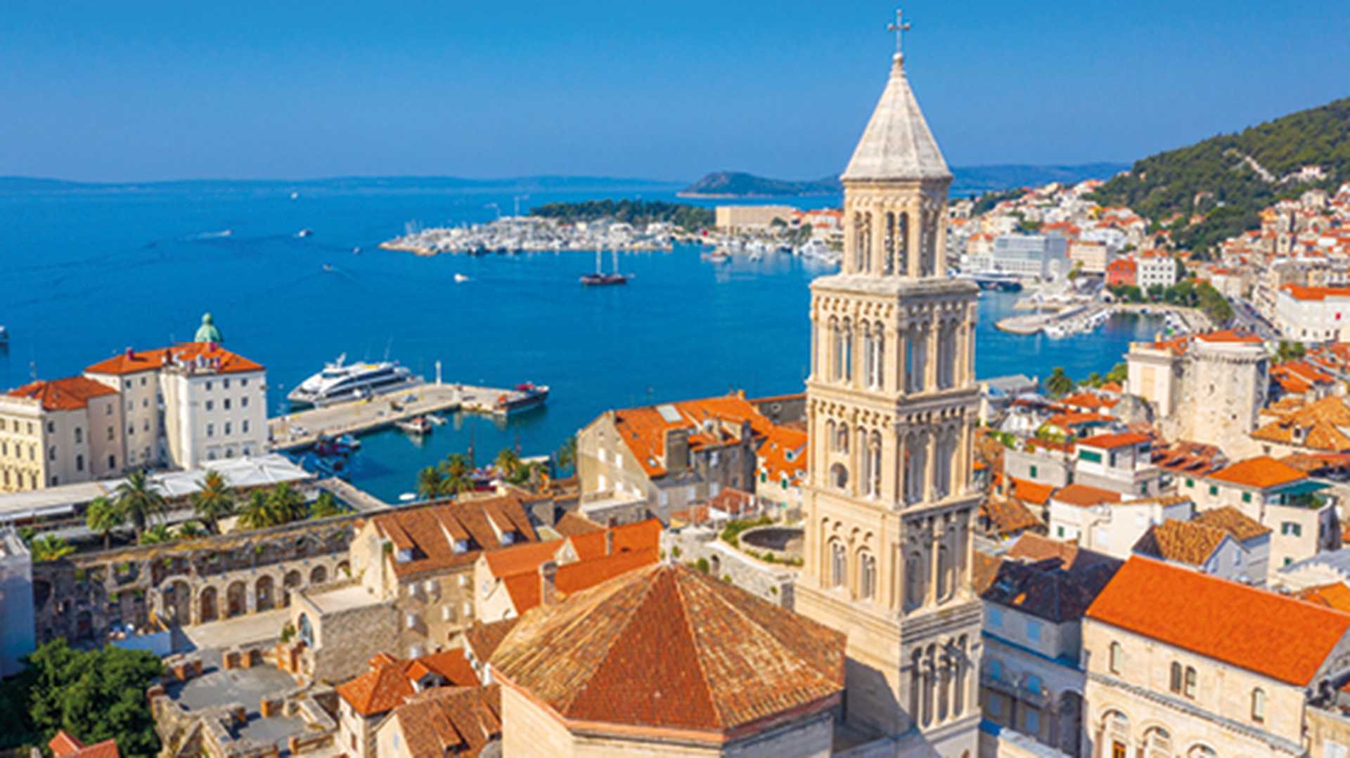 View over Split and Saint Domnius belltower, Croatia
