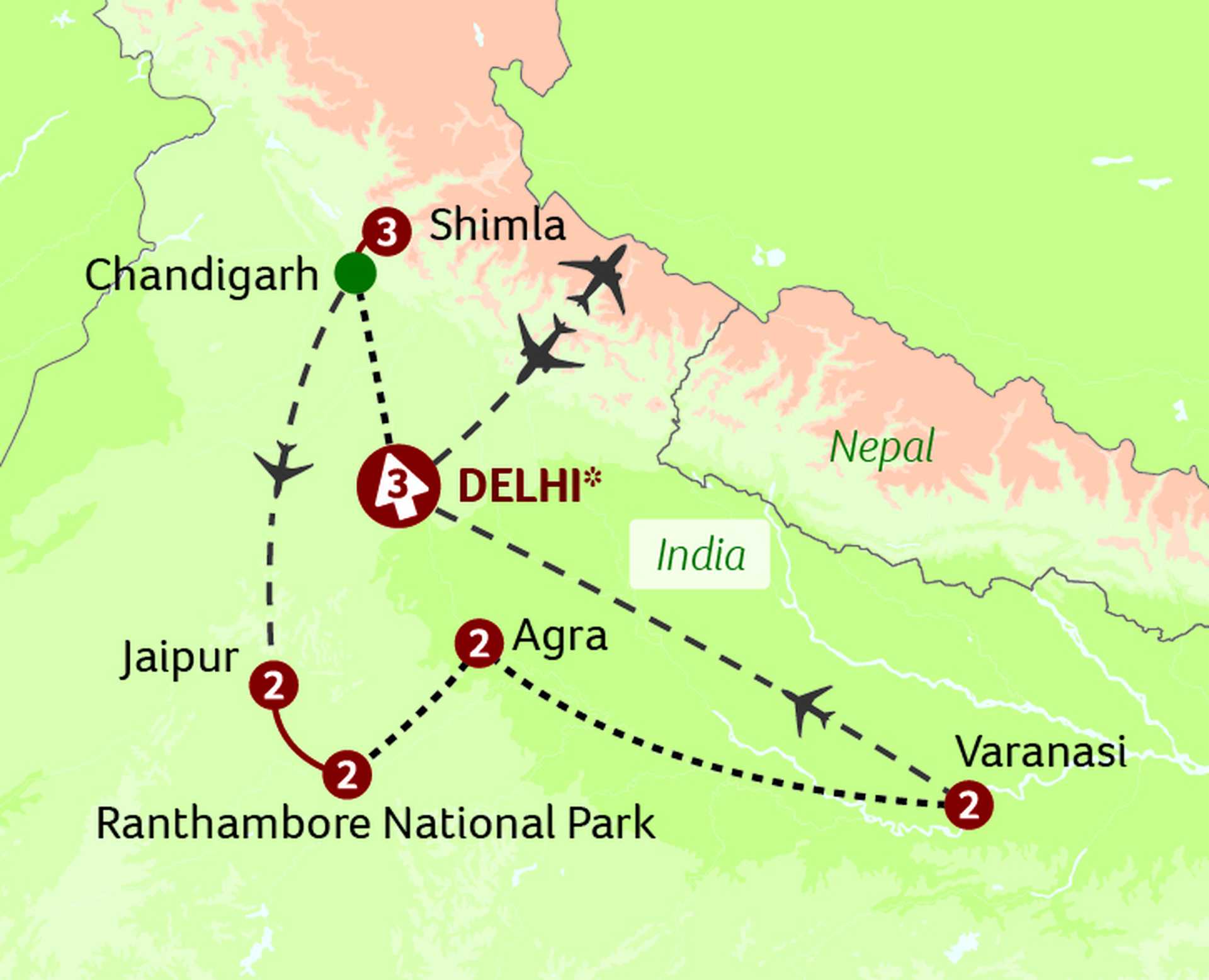 Images of India by Rail and the Ganges: map