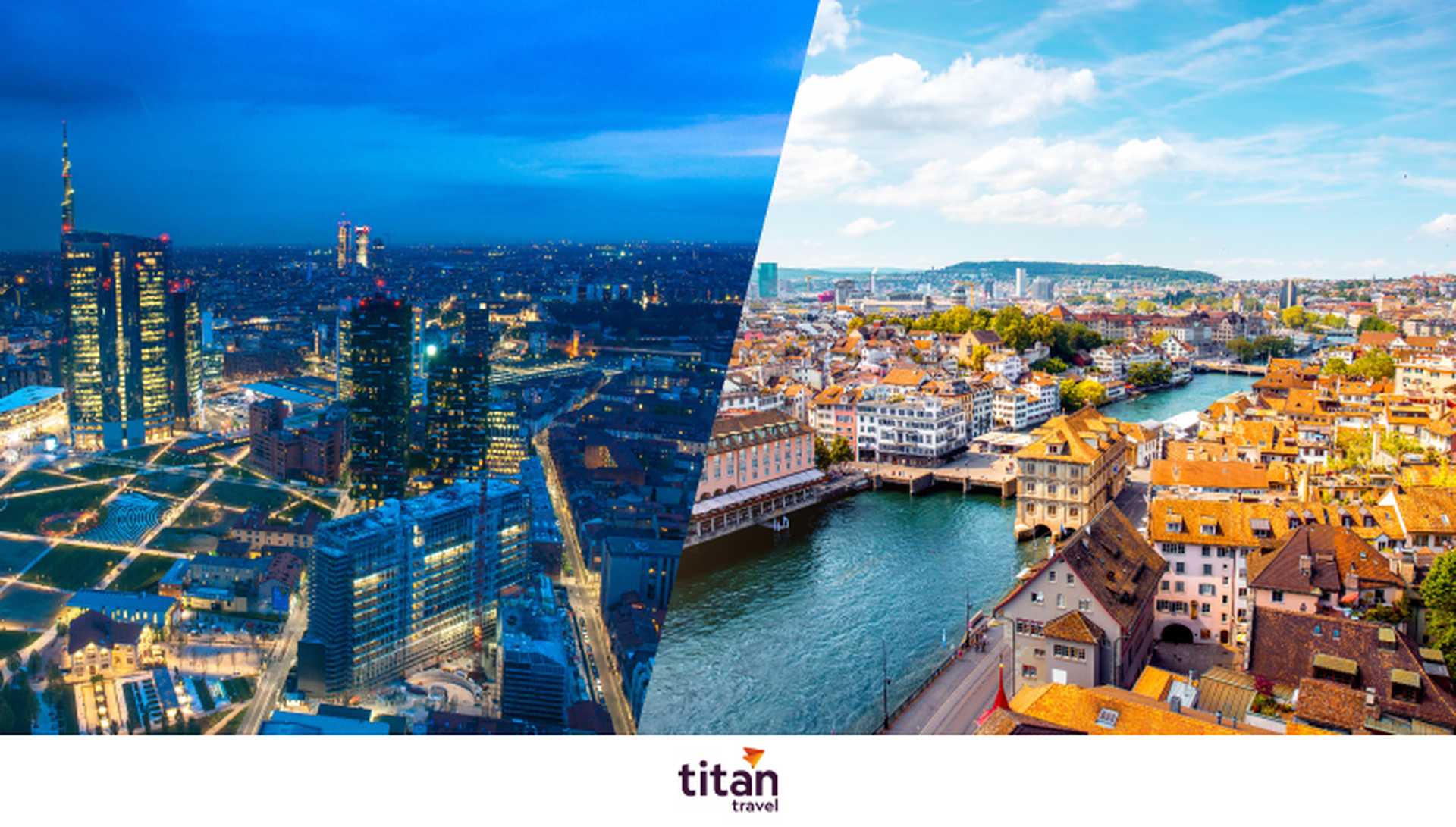 European city skylines of Milan and Zurich