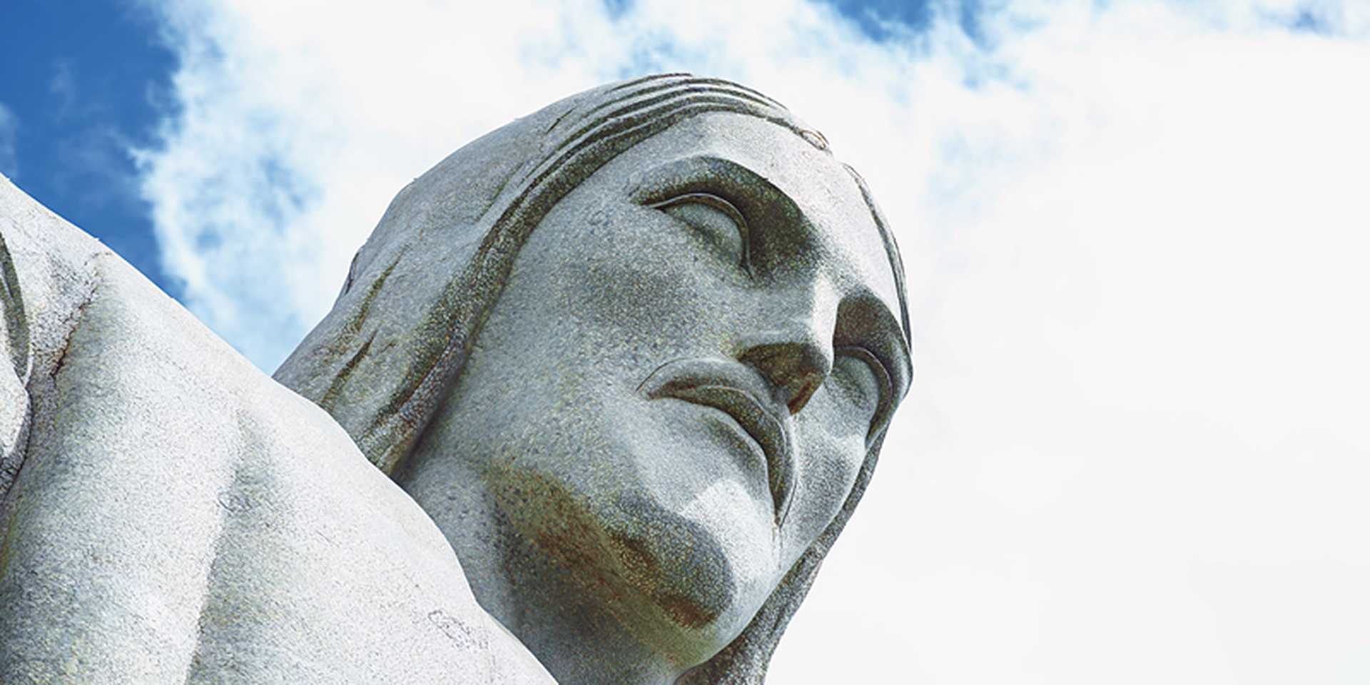 Face of Christ the Redeemer. Close up, Brazil
