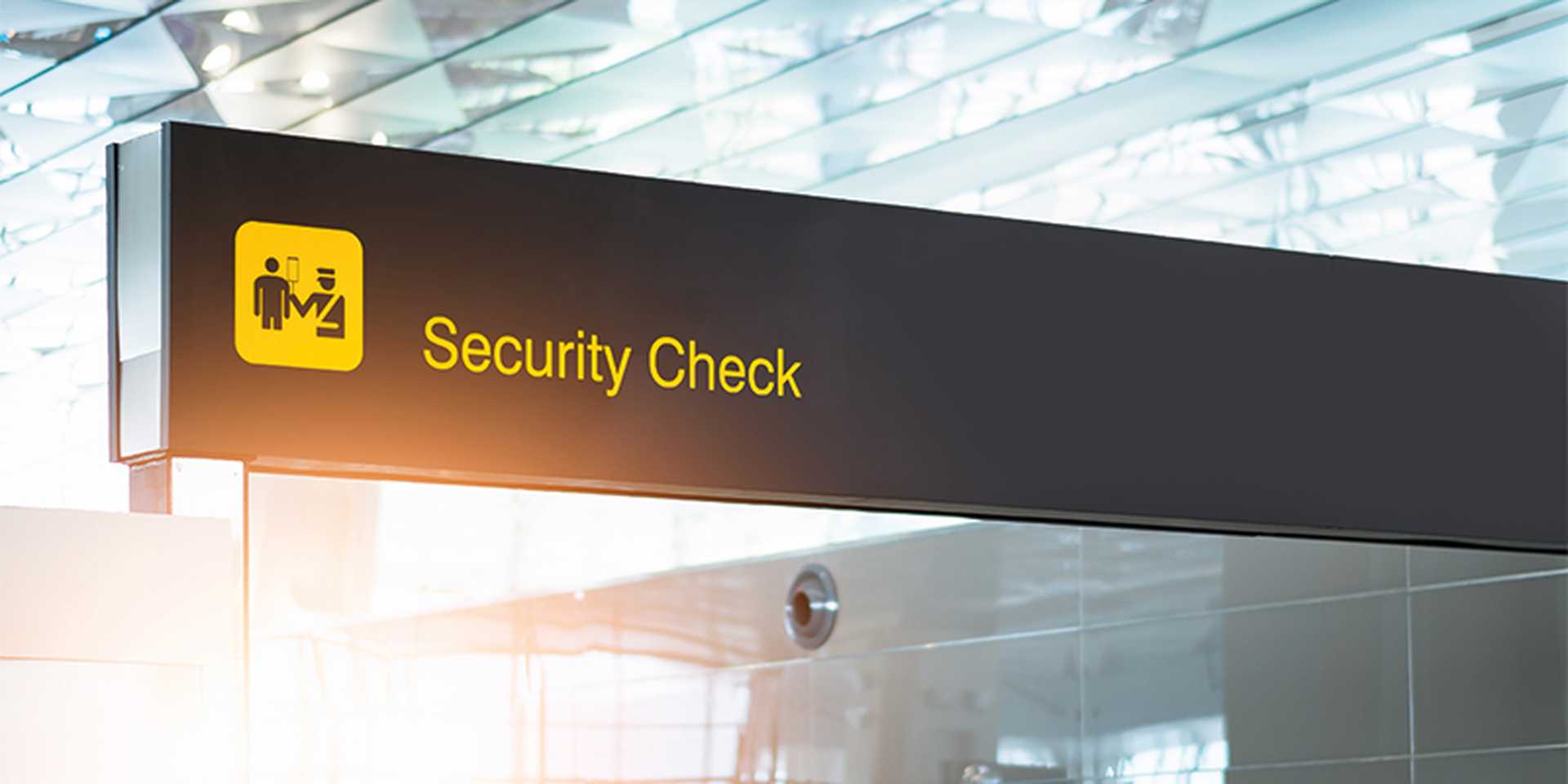 security check airport sign