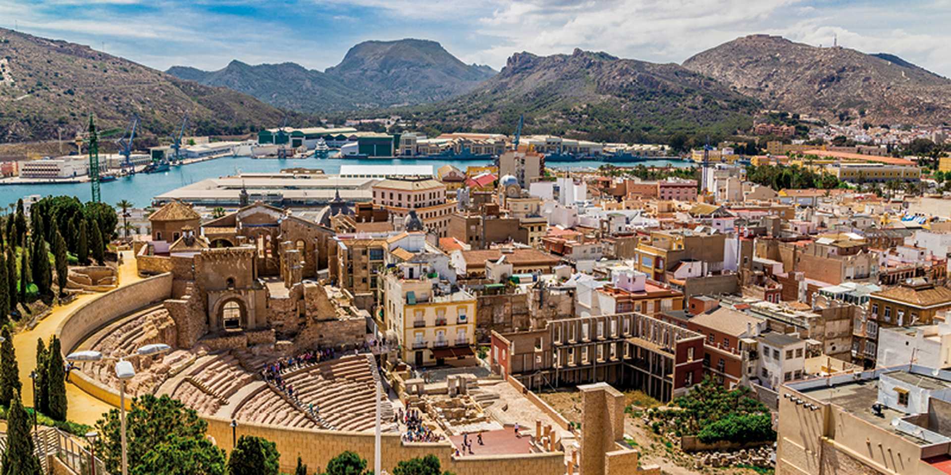 Aerial view of Cartagena, Spain