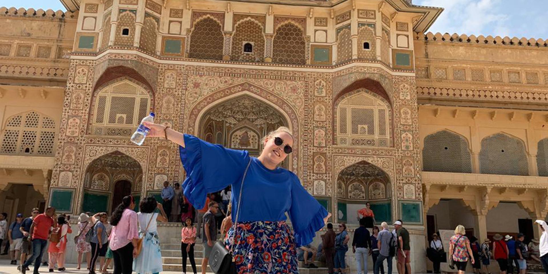 Cassie on an escorted tour