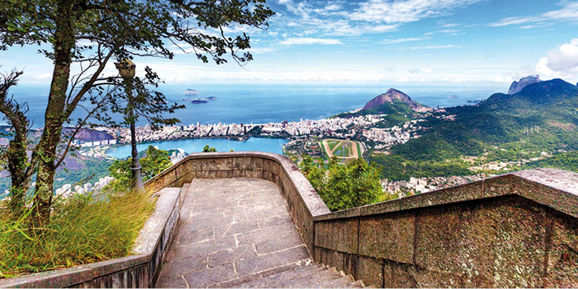 View into Rio de Janeiro from the steps at Christ the Redeemer statue