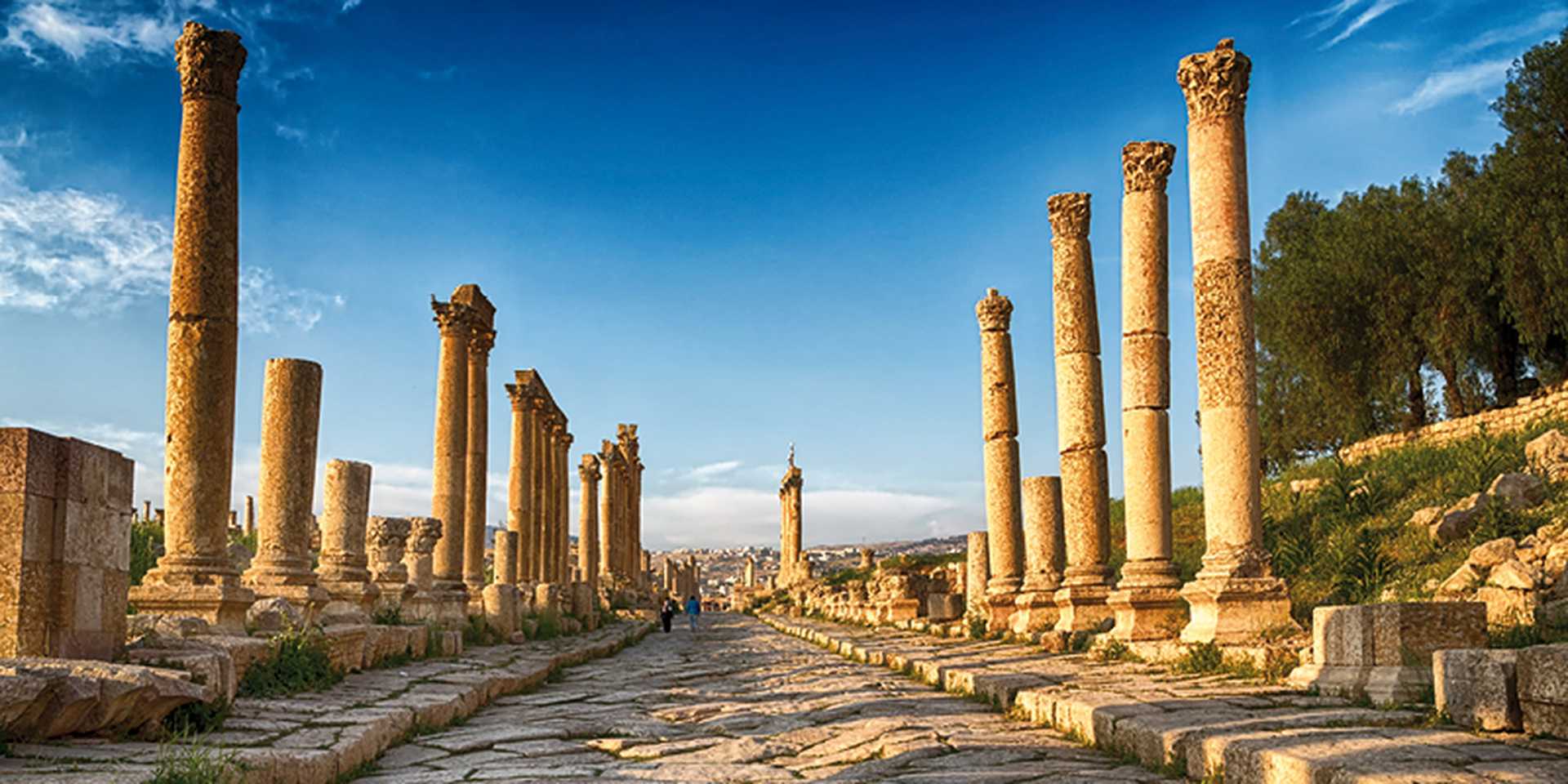 Antique archeological site classical heritage for tourist, Jerash, Jordan
