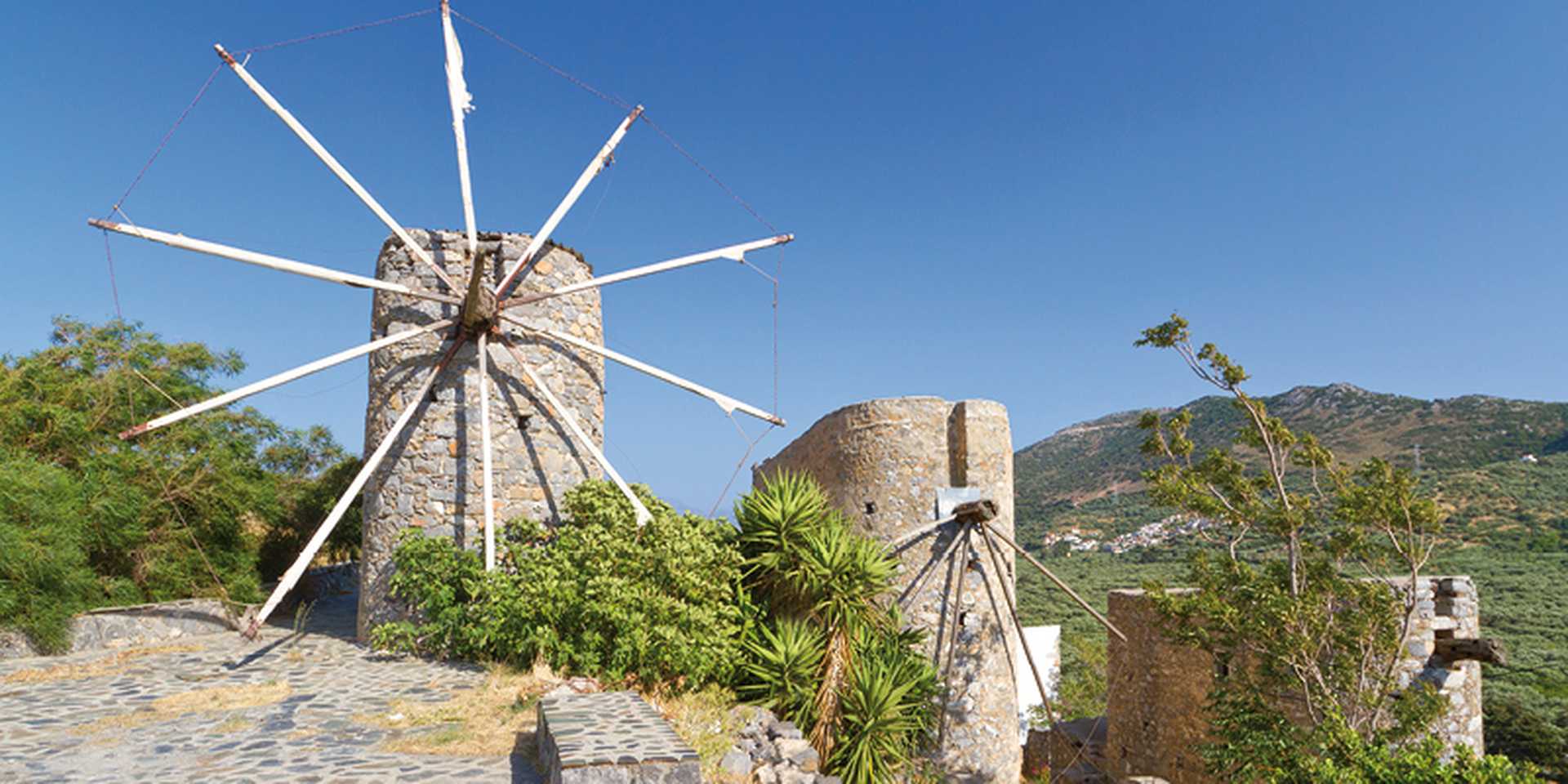 Windmills Lasithi Plateau, Crete, Greece