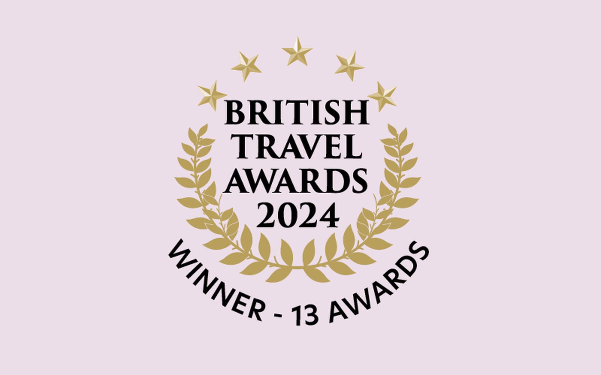 British Travel Awards 2024 - winner, 13 awards
