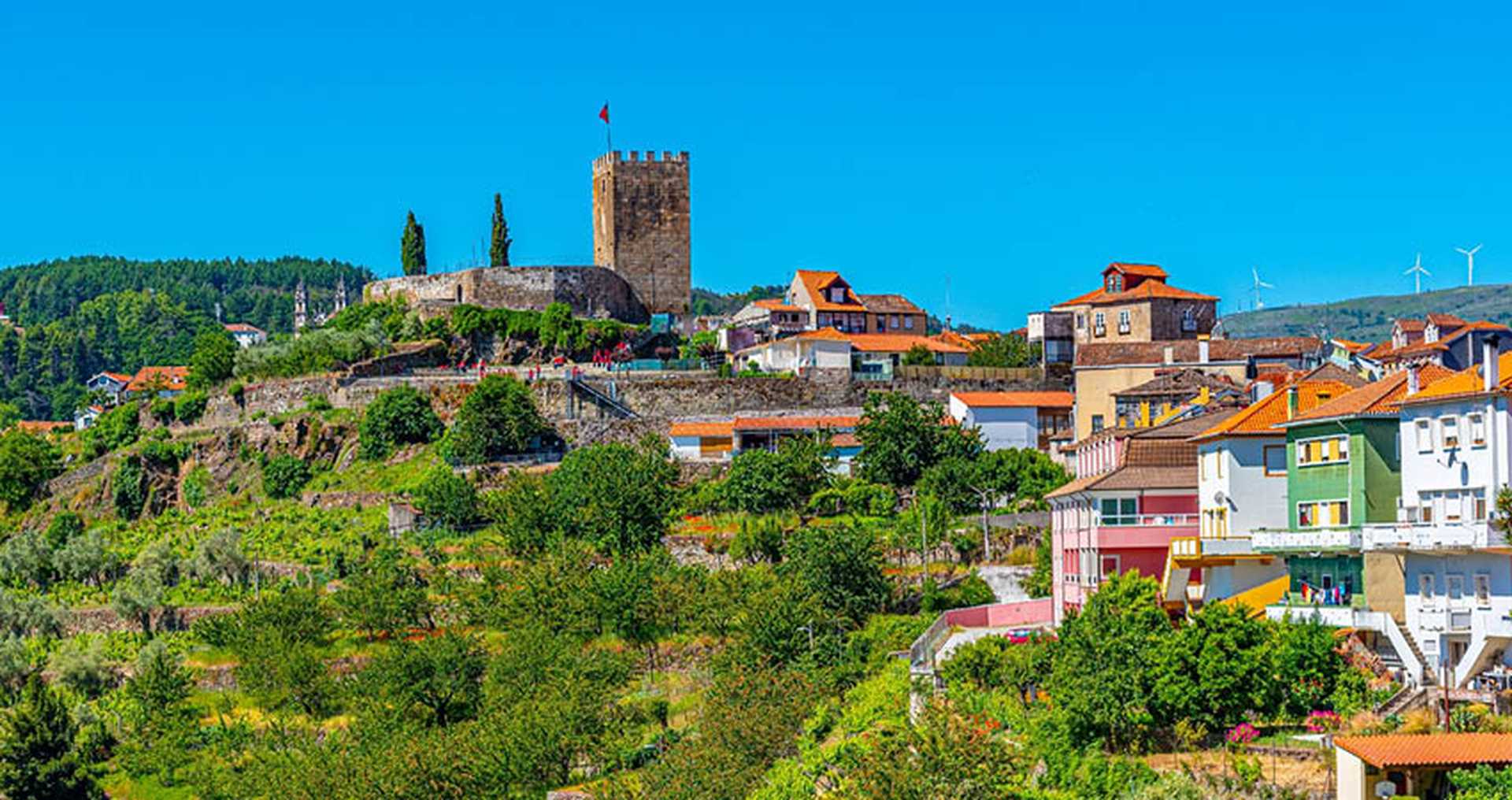 Lamego Castle overlooking Douro wine region in Portugal