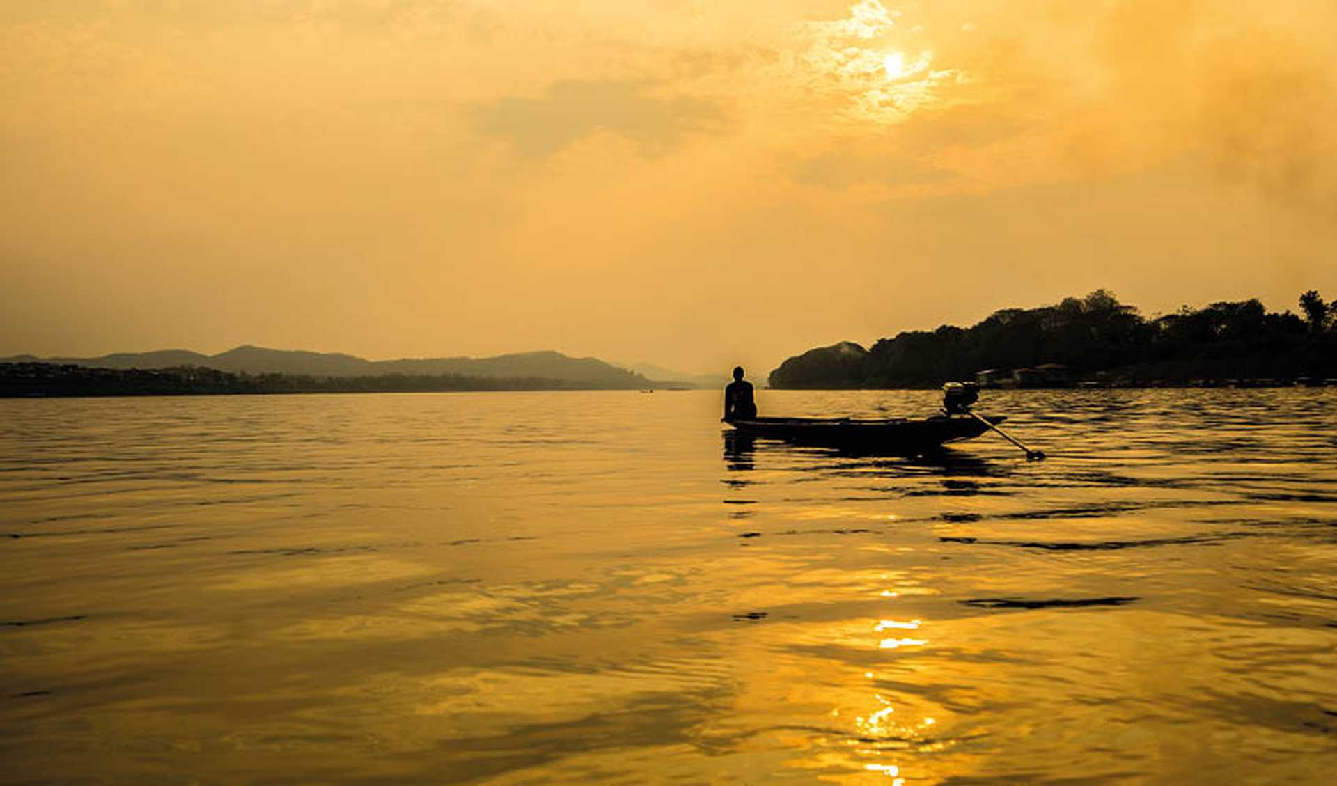 Cruising on the Mekong River, Laos