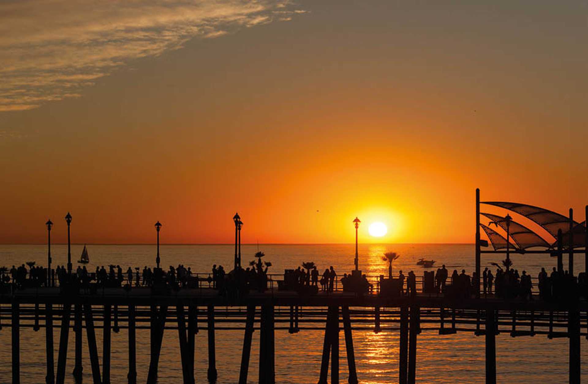 Sunset at Redondo beach pier, California, USA