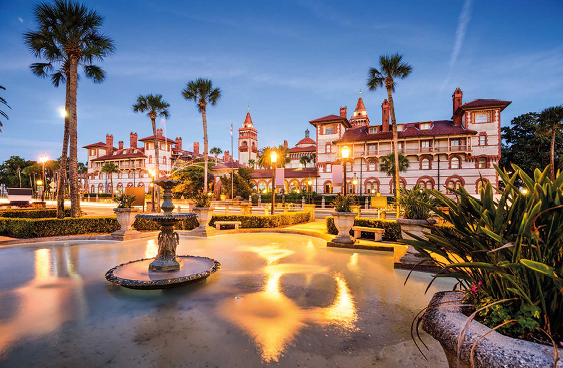 View of St Augustine, Florida, at night