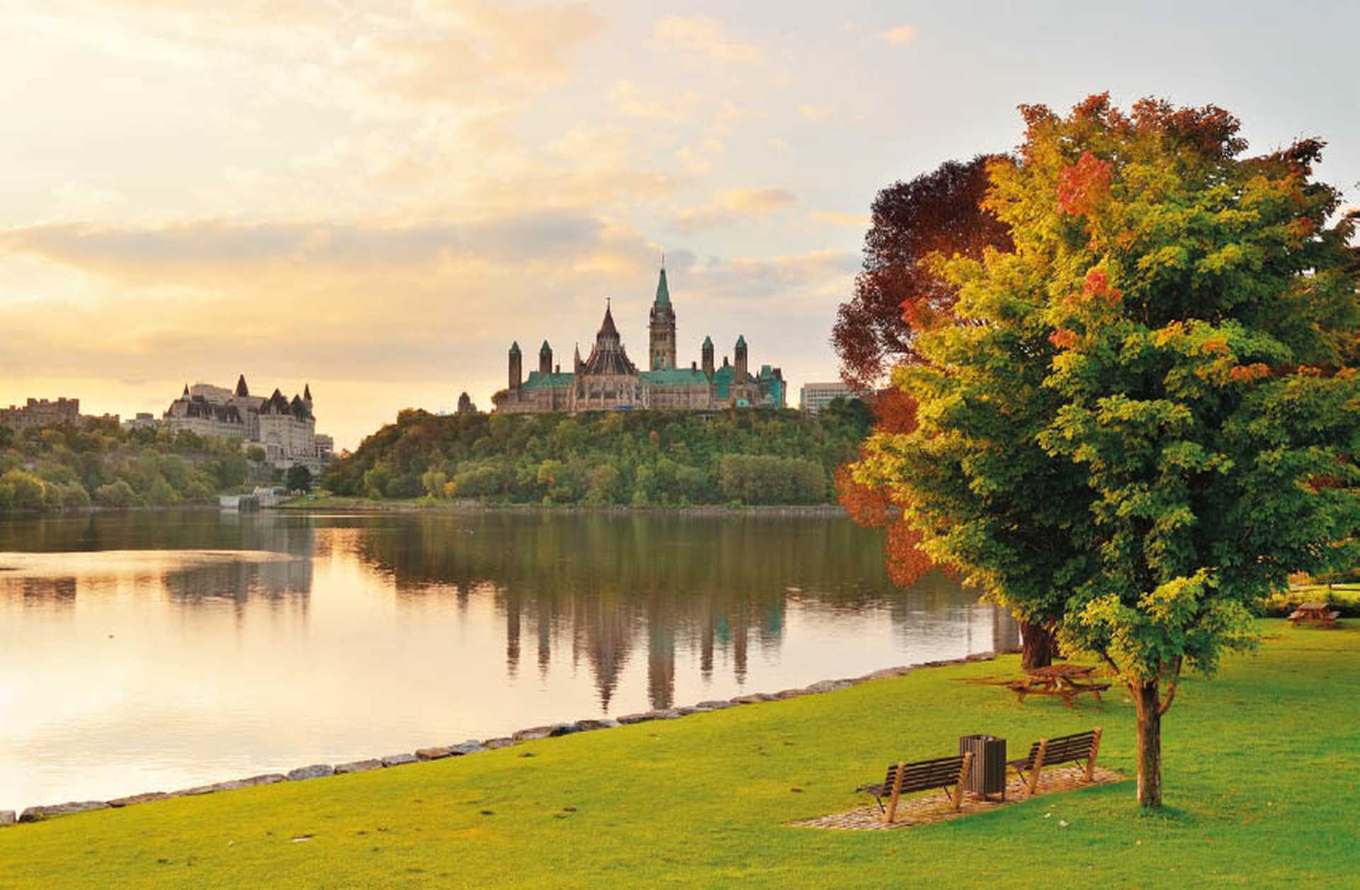 Ottawa city skyline at sunrise, Canada