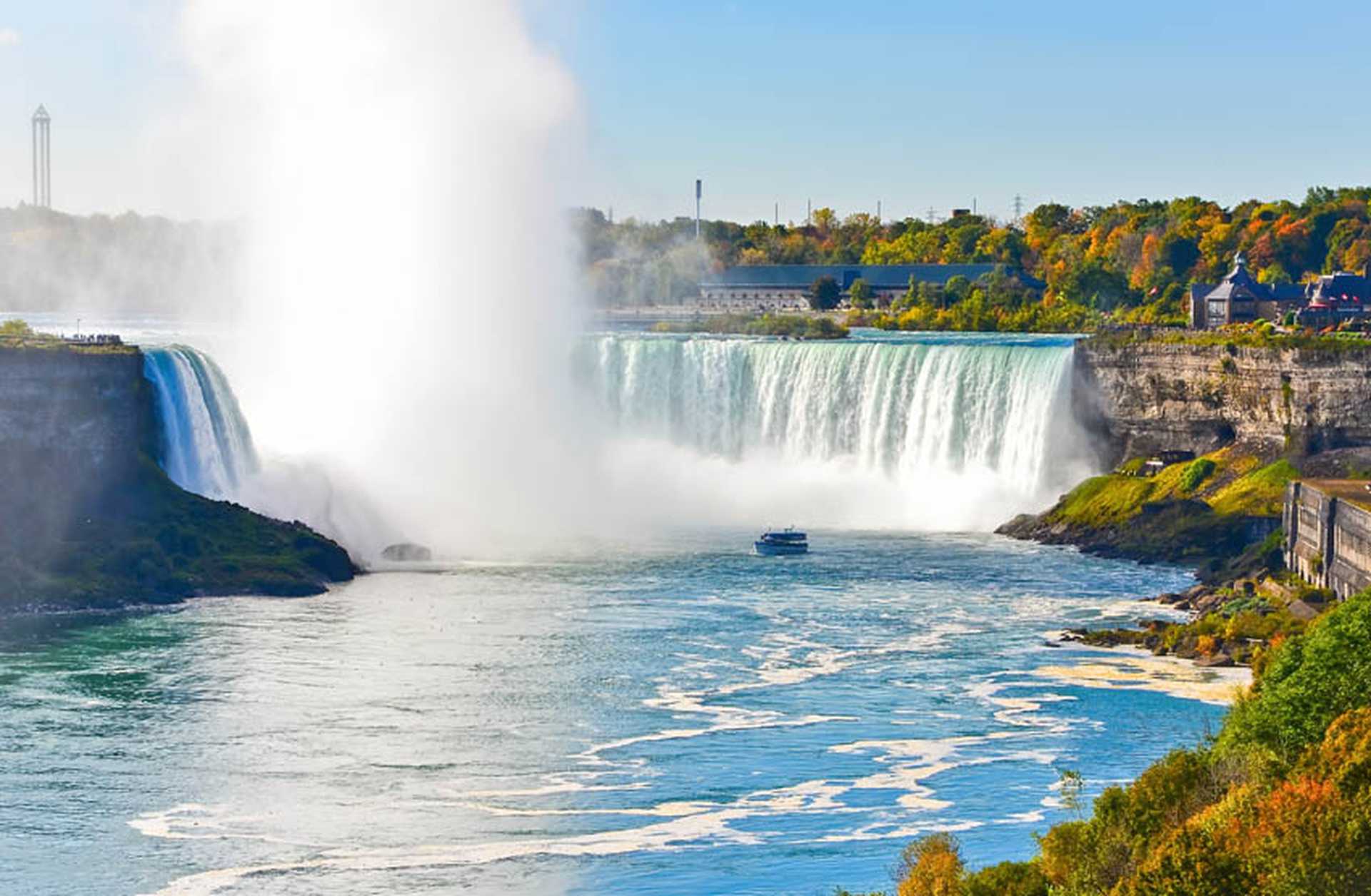 Spray rises from Niagara Falls