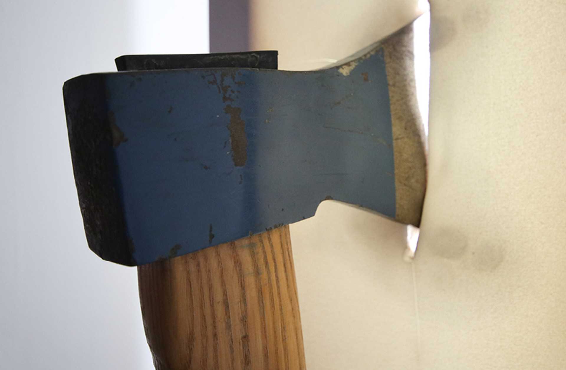 An 'ex axe' displayed at the Museum of Broken Relationships in Zagreb, Croatia