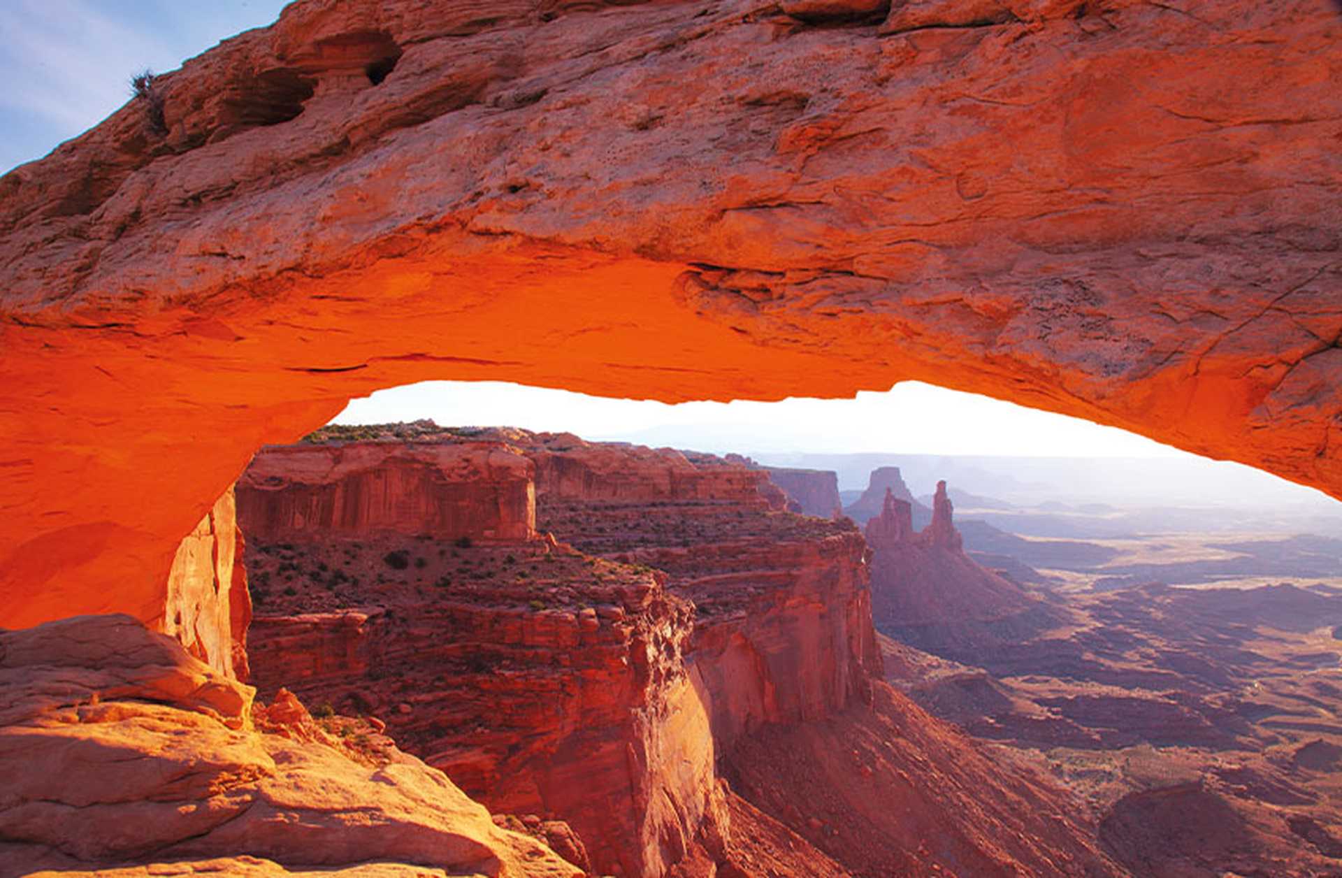 Sunrise at Mesa Arch in Canyonlands National Park near Moab, Utah, USA