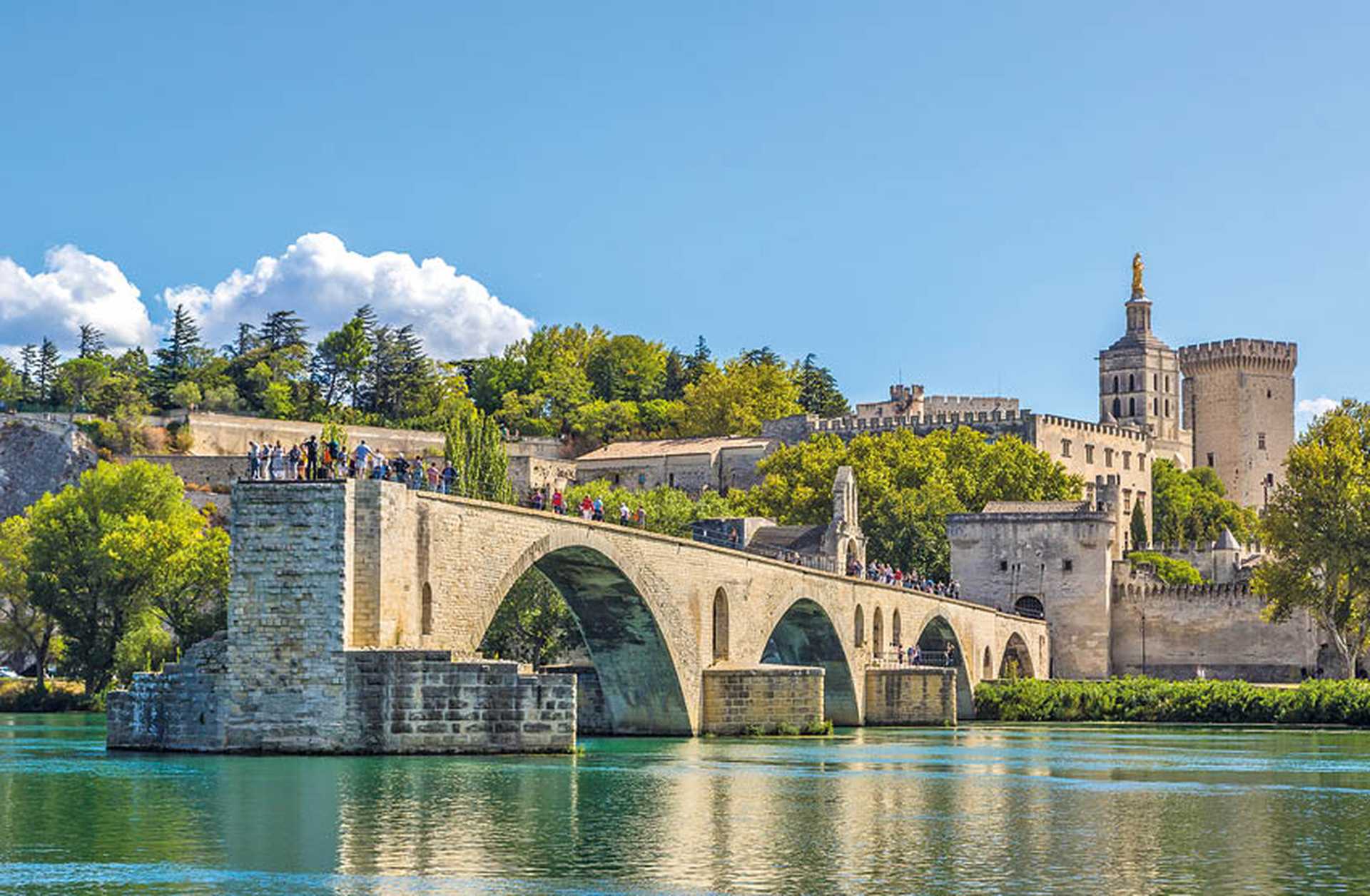 Saint Benezet bridge and Palace of the Popes in Avignon