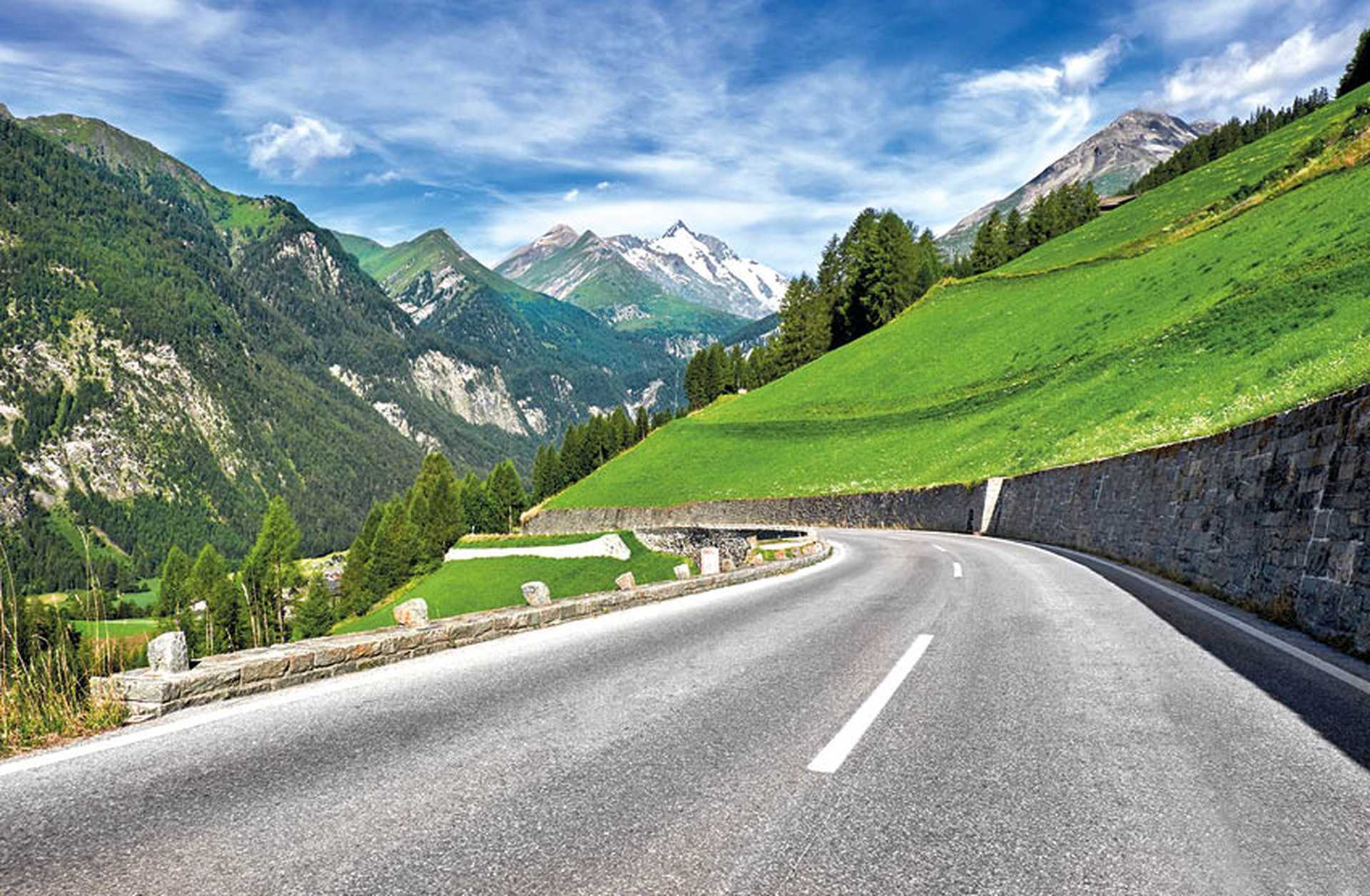 Grossglockner High Alpine Road leads through the mountains in Austria