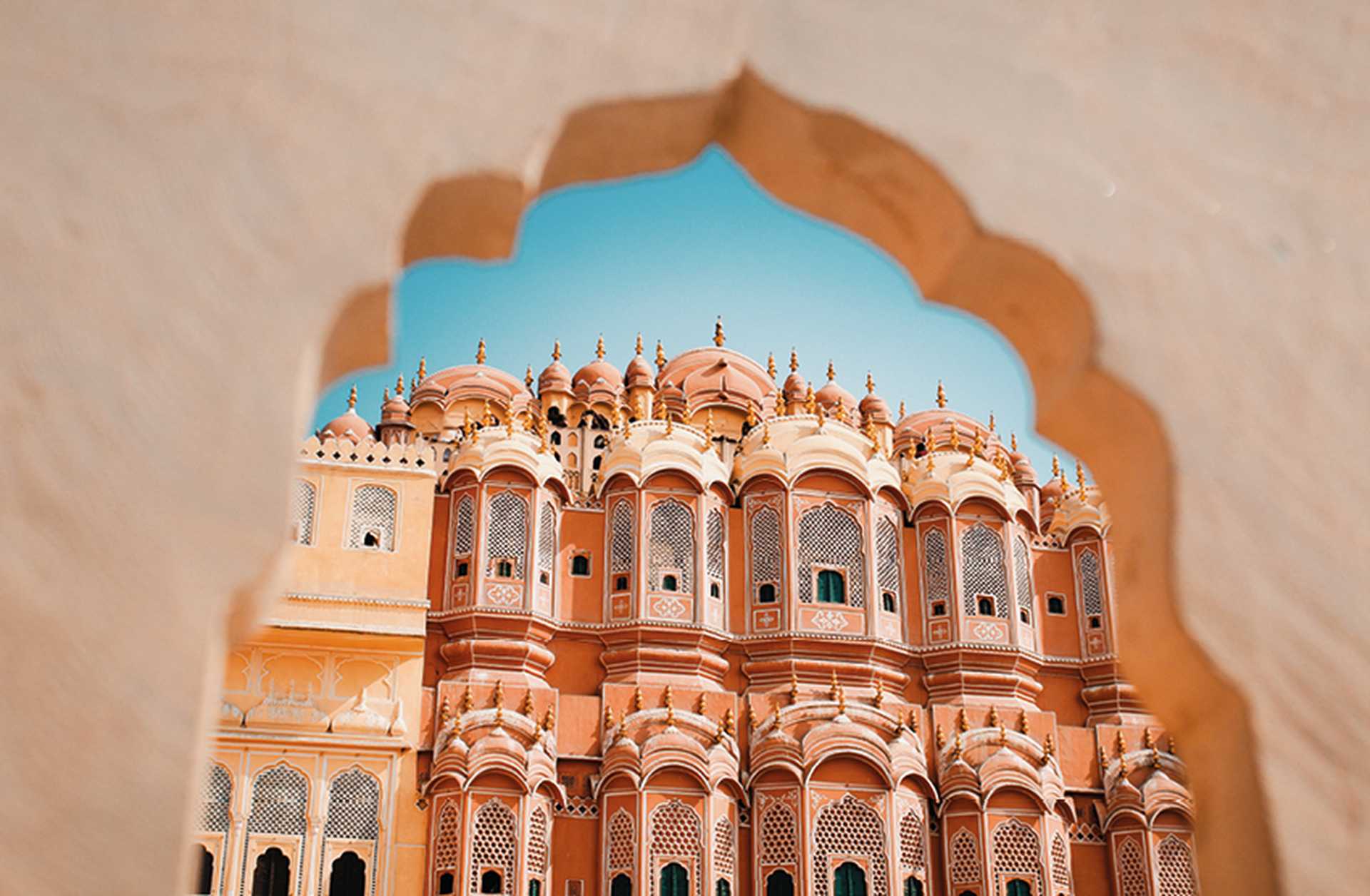Inside of the Hawa Mahal (Palace of Winds) at Jaipur, India