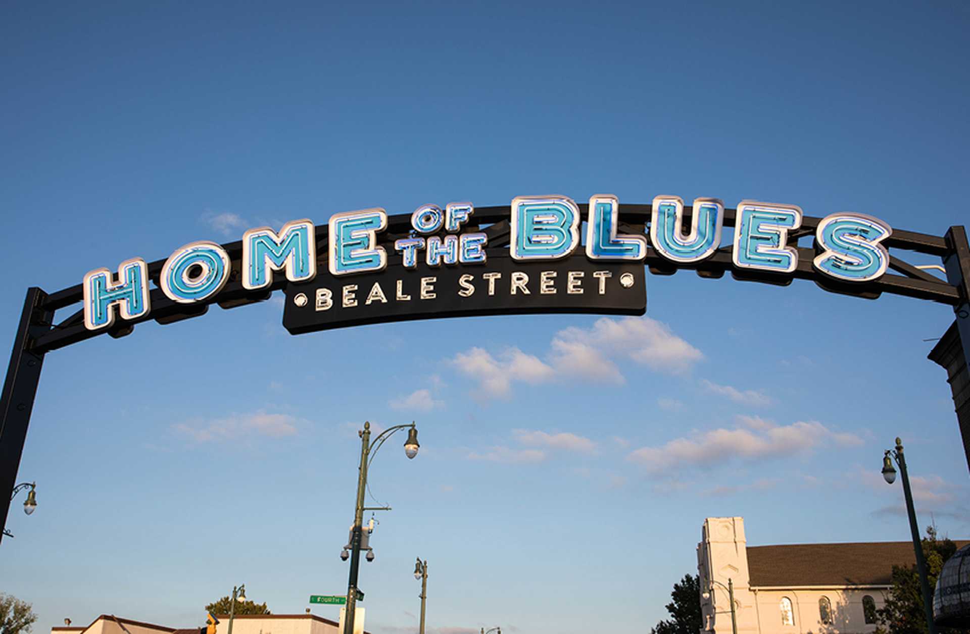 Entrance sign to Beale Street in Memphis, USA