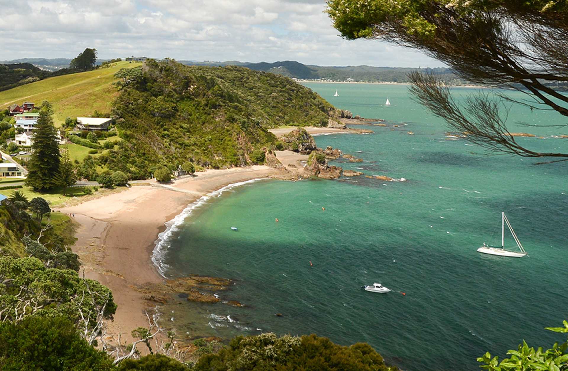 A sandy bay in New Zealand