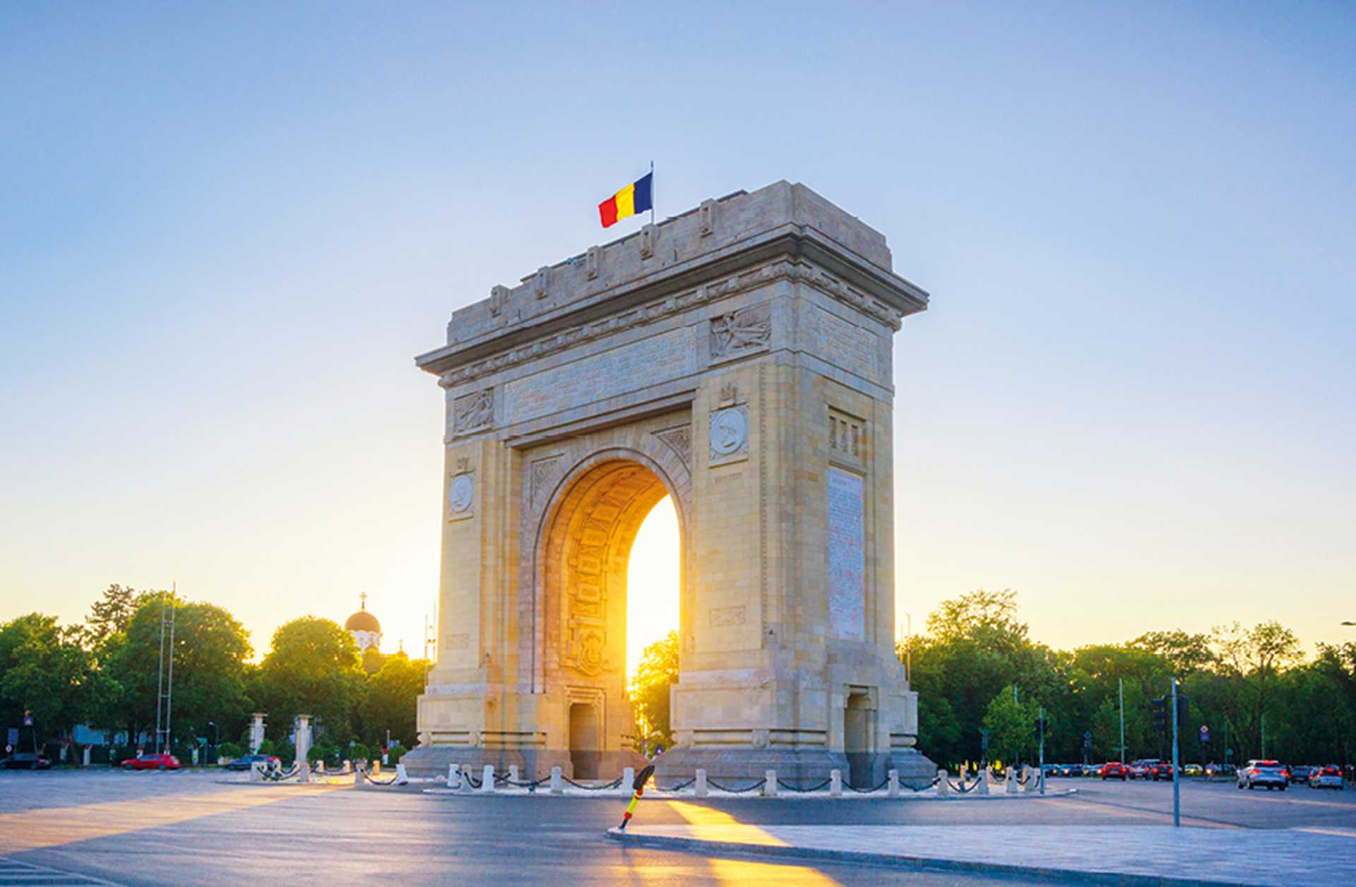 The Arch of Triumph in Bucharest, visited on Titan's tour of Romania